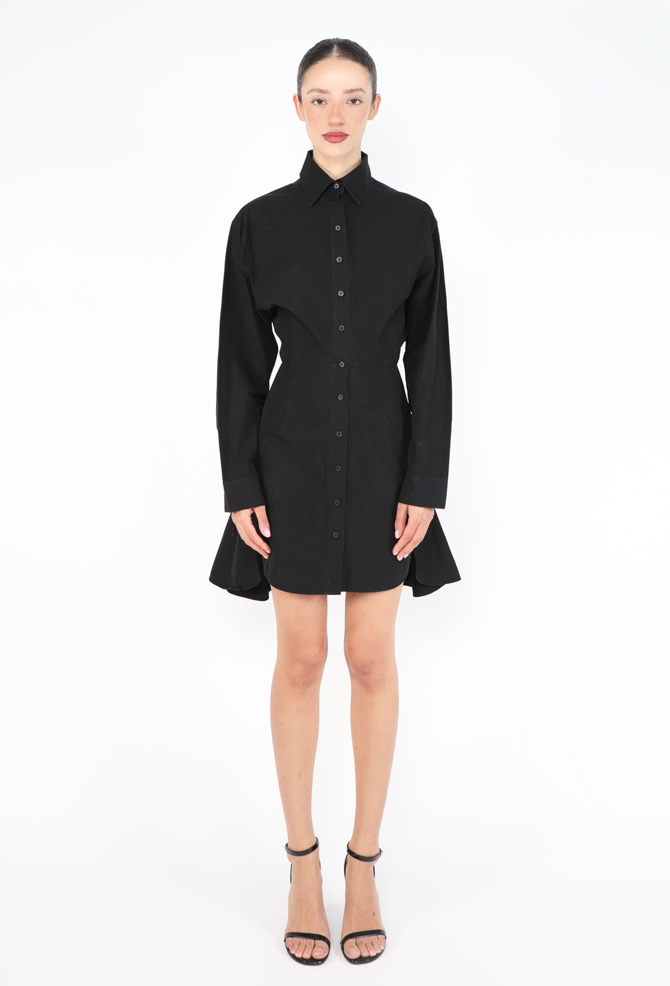 Fluted Cotton Shirt Dress - Alaa | ReSee