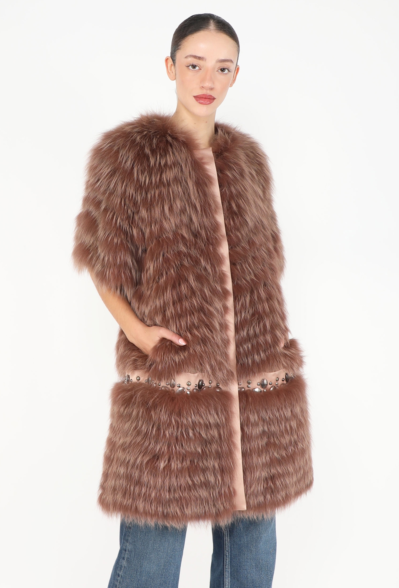 Fox Fur Embellished Belted Coat - Dior | ReSee