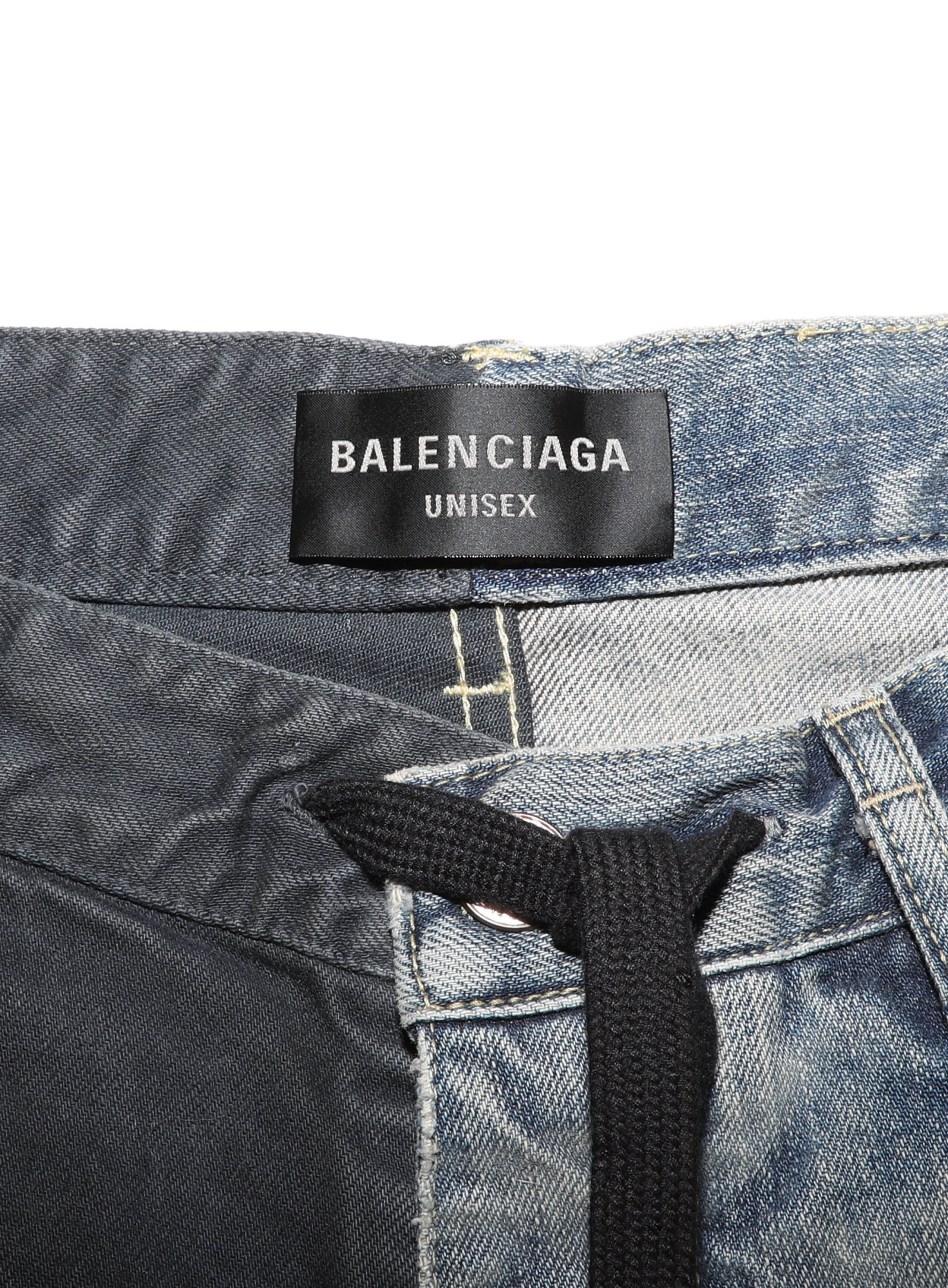 パンツ 13AW BALENCIAGA bicolor skinny denim S/S 2024 Two-Tone Drawstring Jeans - Balenciaga | ReSee