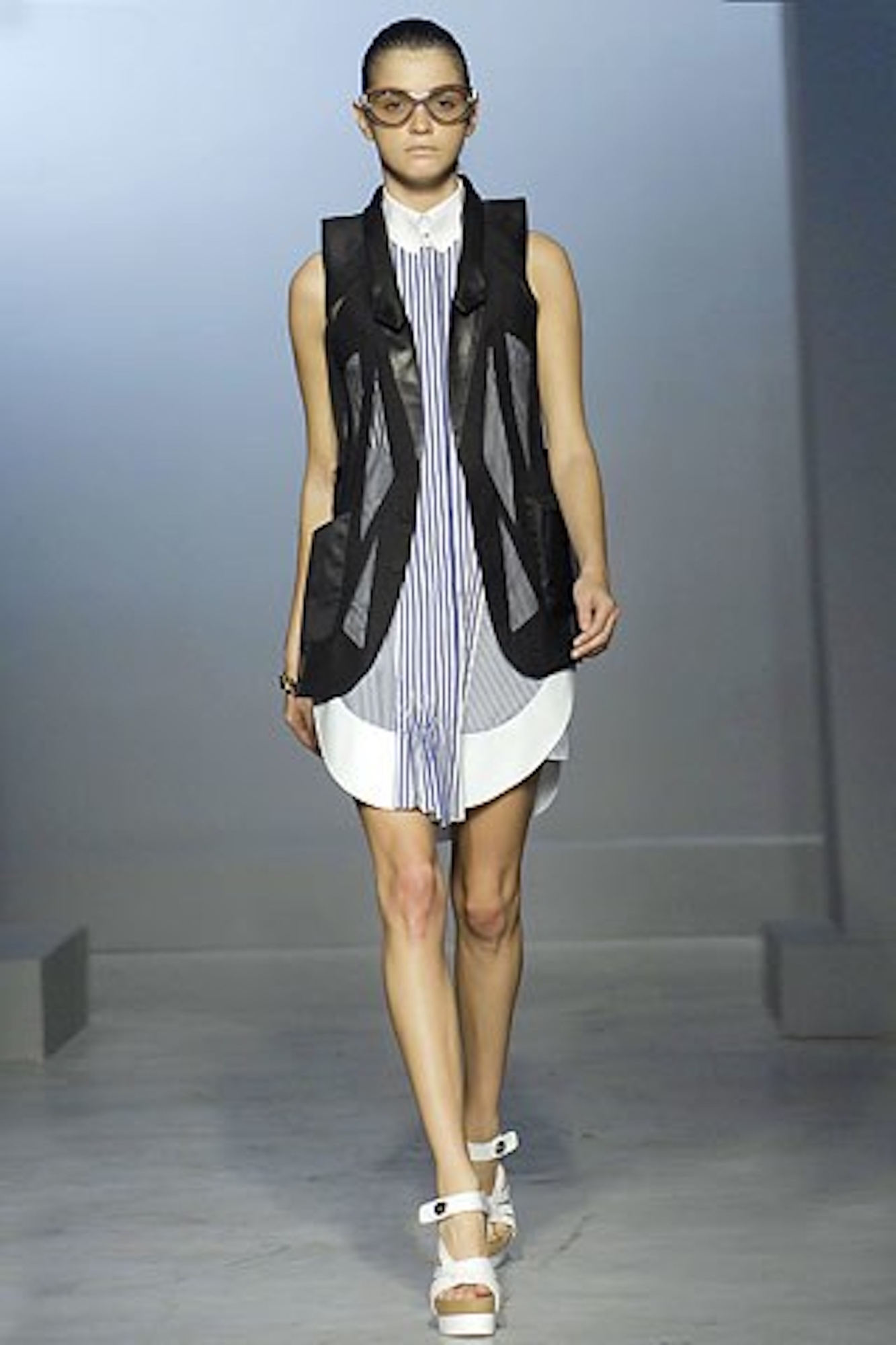 balenciaga striped shirt dress Balenciaga Stripe Cotton Mini Shirt Dress