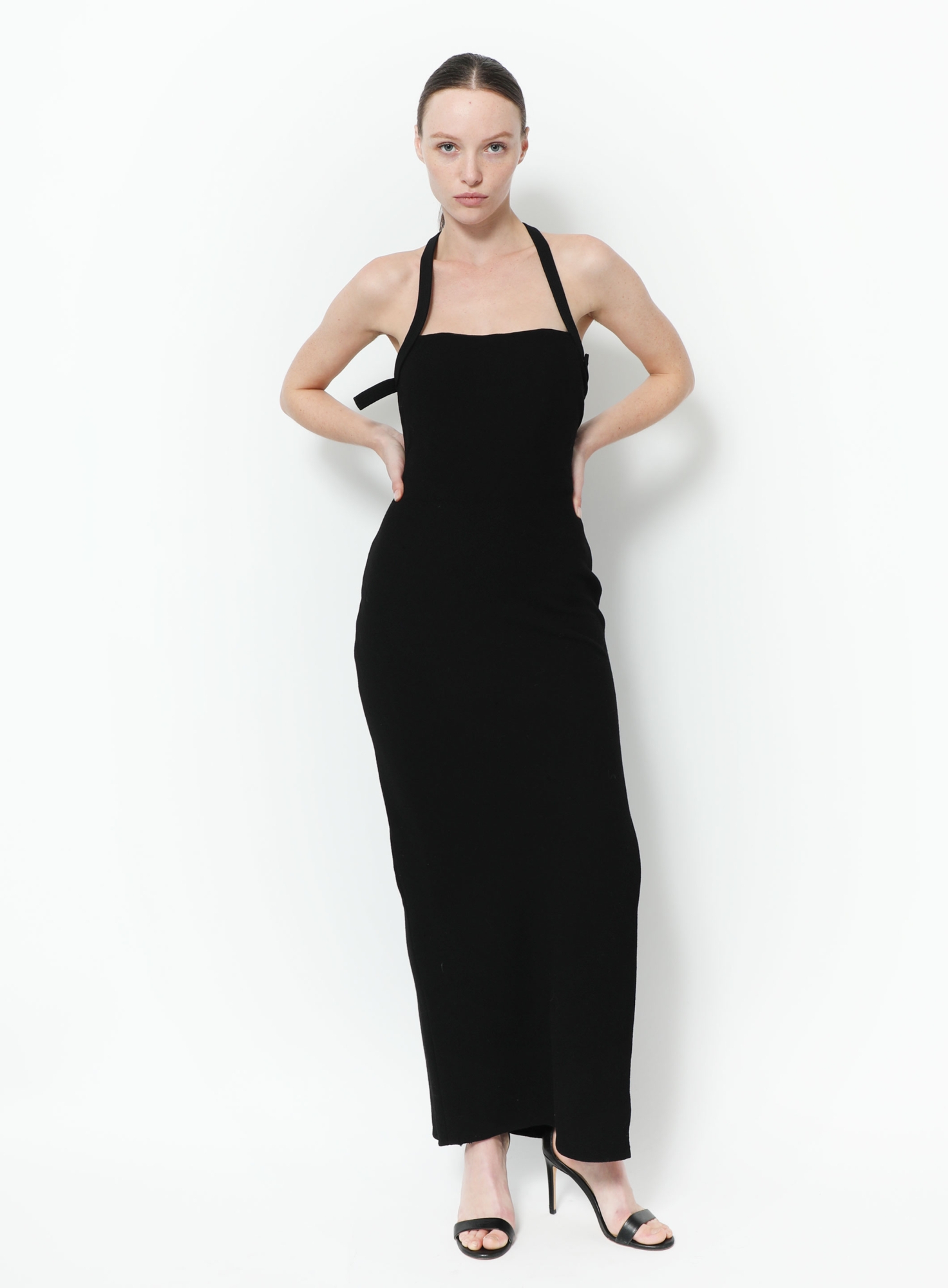 Vintage Black Crêpe Halter Bustier Dress – Spring 1993 - Gianni