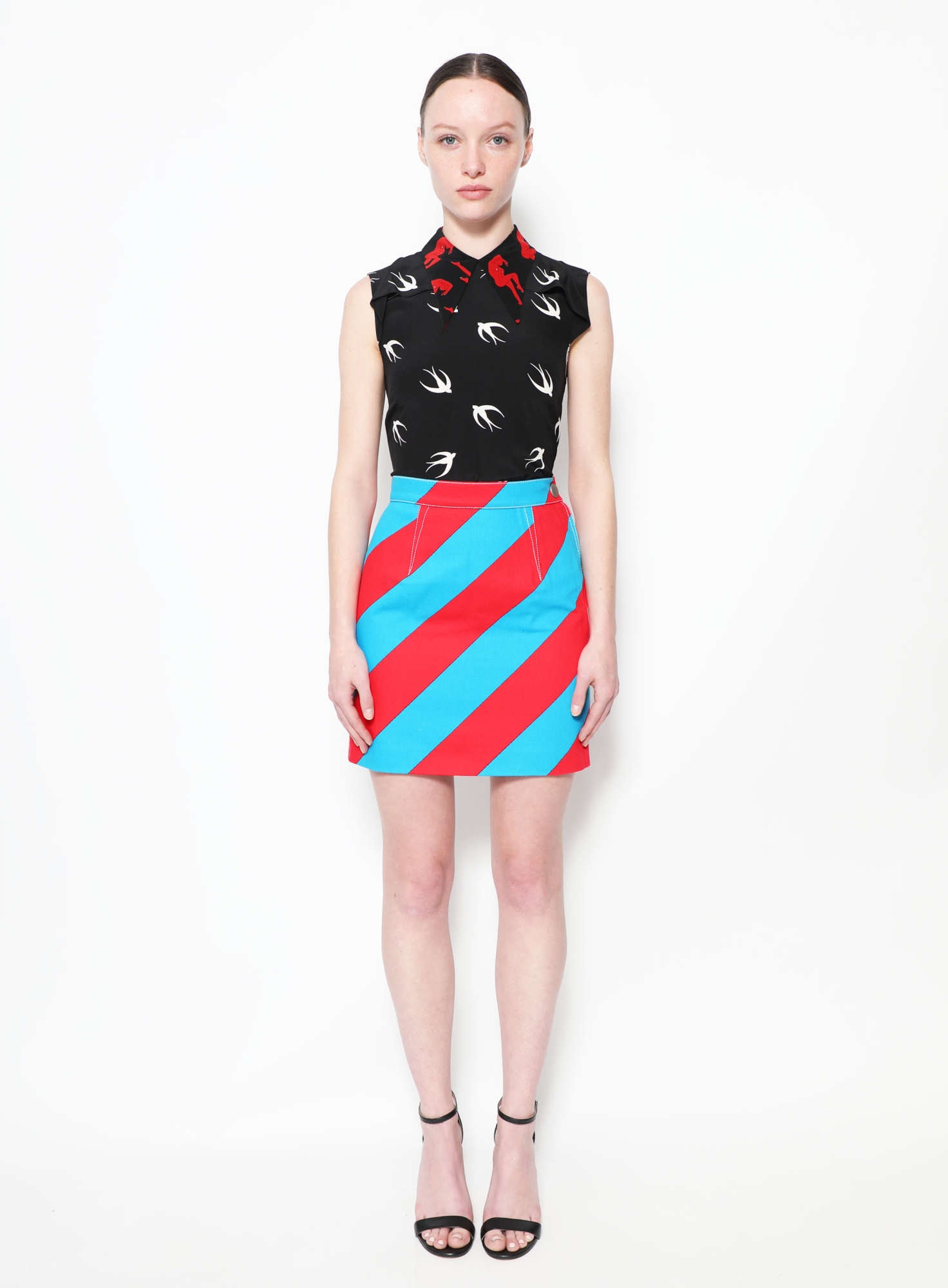 Resort 2016 Graphic Top & Color Block Skirt Set | Authentic