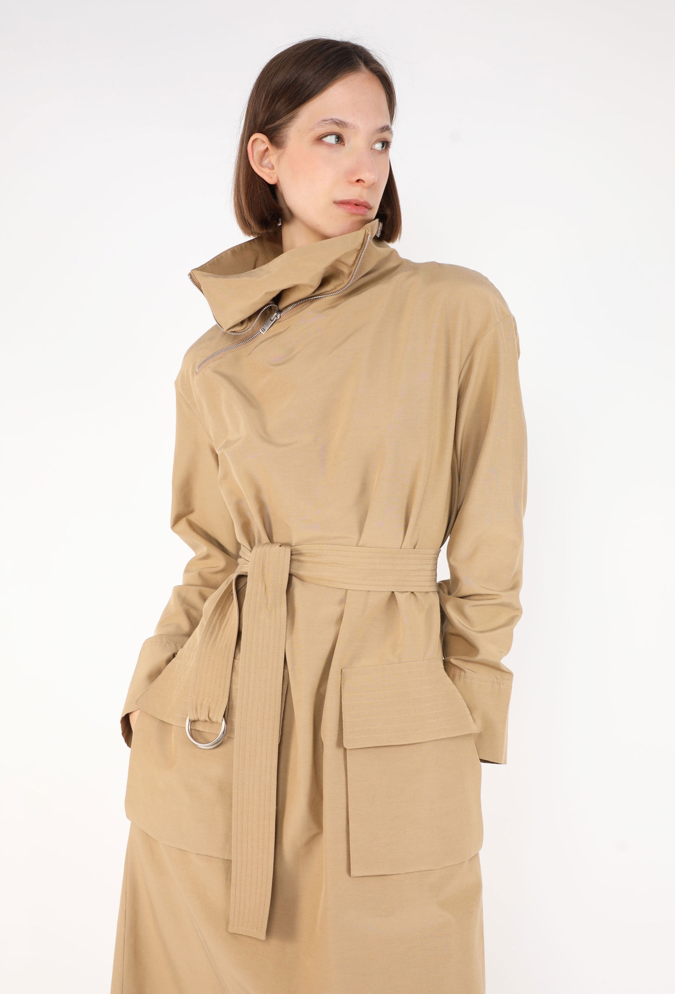 beige cargo dress Lovzfmll Tassel Hem Cargo Pocket Shirt Mini Dress for Women, Loose V Neck Sleeveless Casual Vacation Dress Beige, 2XL