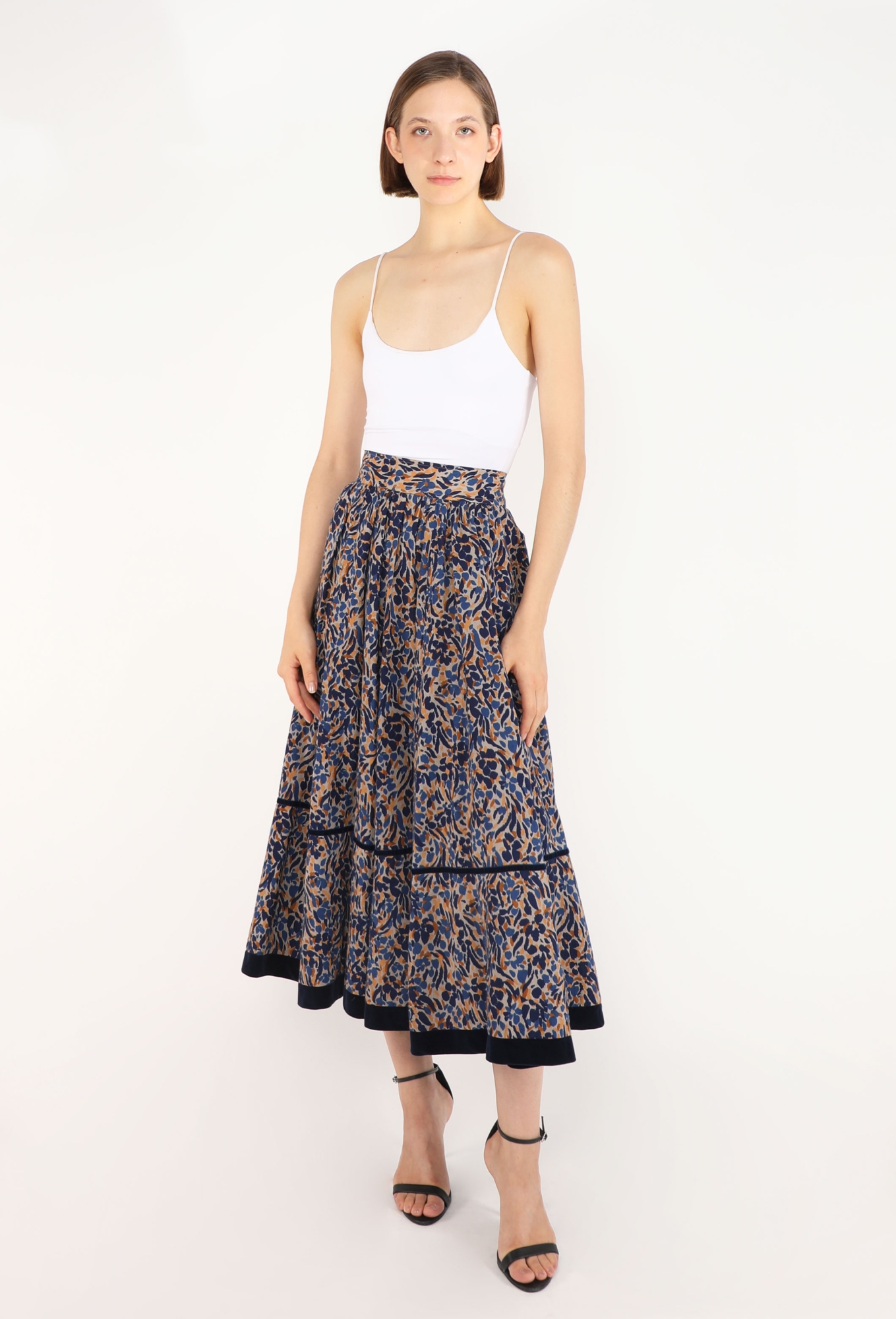 Russian Velvet Trim Skirt, 1977 - Saint Laurent | ReSee