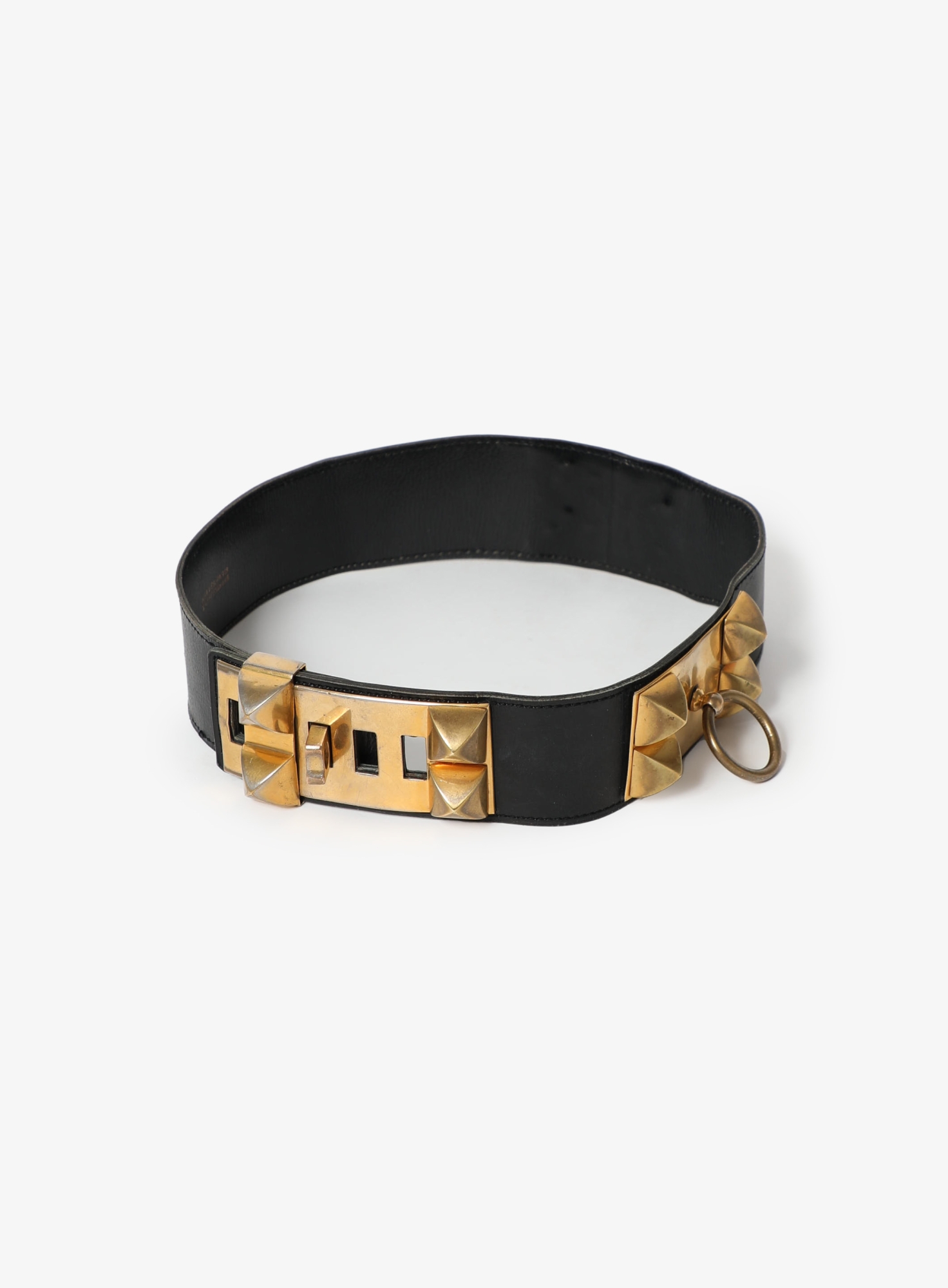 VINTAGE Betsey Johnson Collier de Chien Tan Leather Belt Size S Hermes Vintage Maroon Collier de Chien Belt – Dina C main image 2