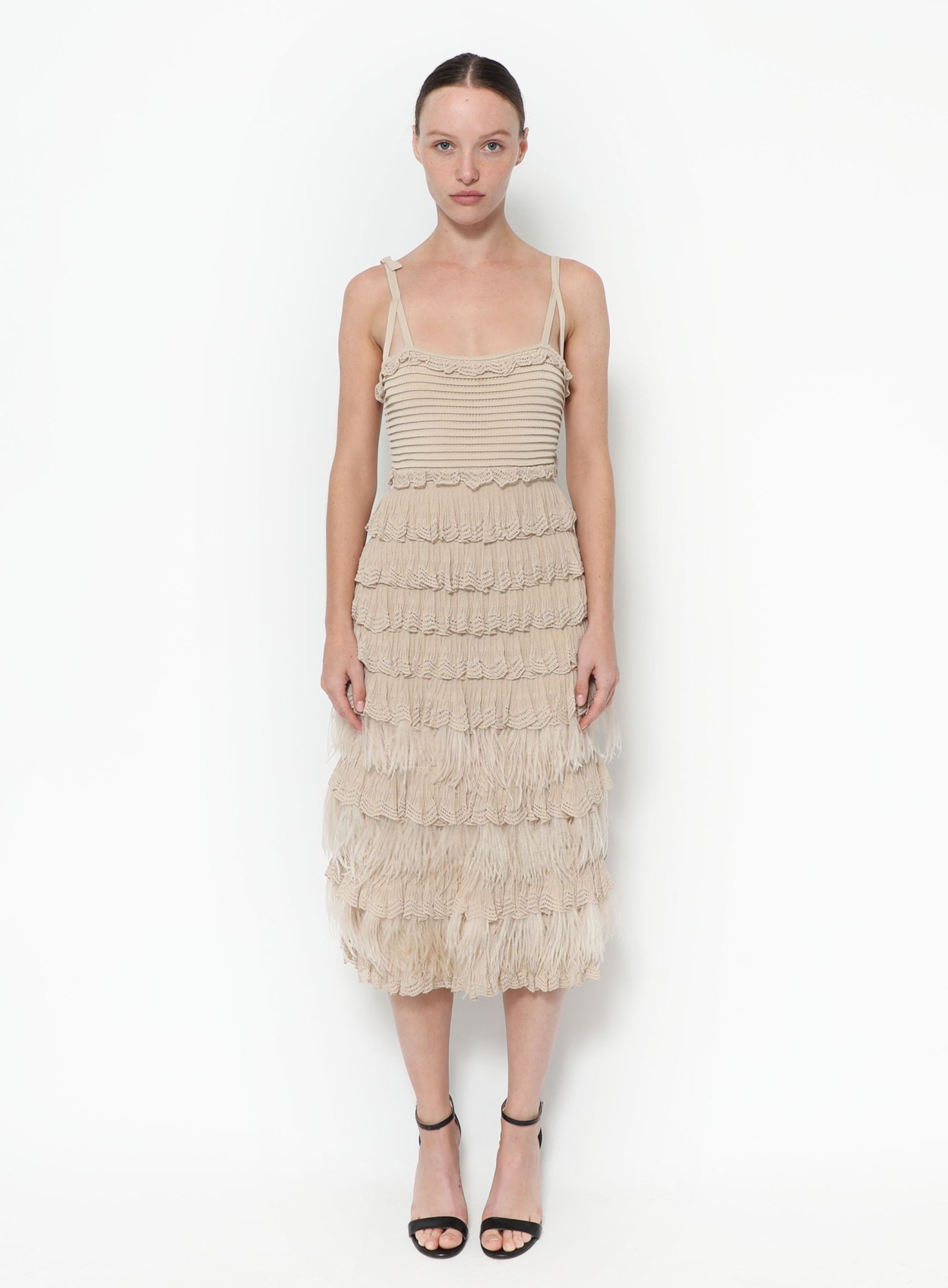 knit dress yellow self-portrait - Yellow Knit Peplum Midi Dress main image 0