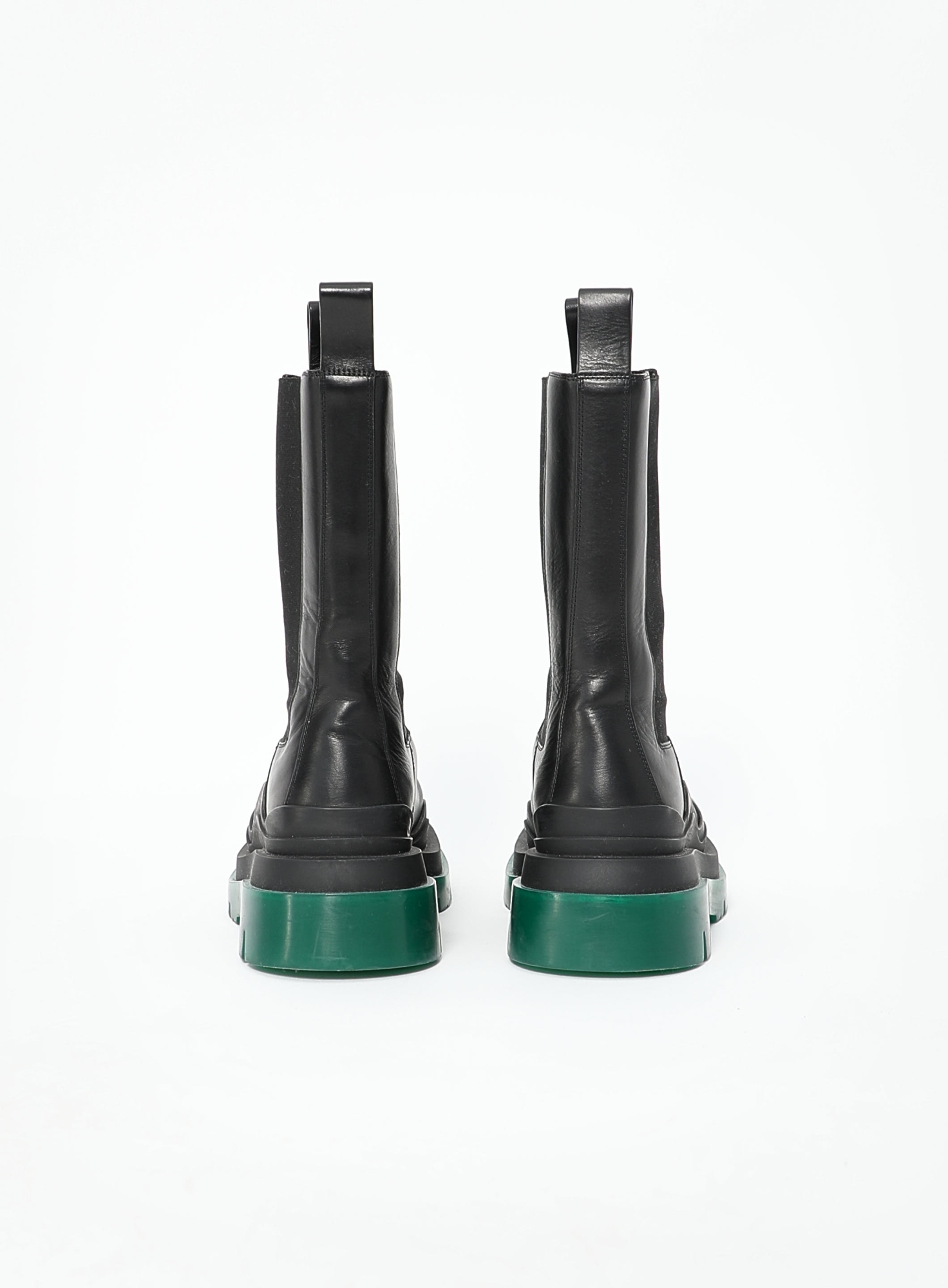 Pre-Fall 2020 Tire Chelsea Boots - Black & Green - Bottega Veneta 