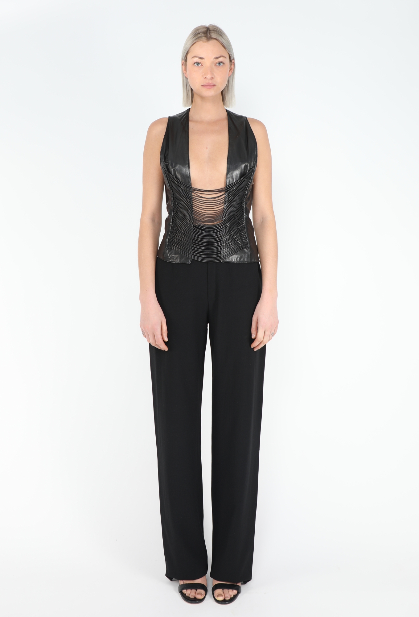 ULTRA RARE F/W 1992 Leather Cord Vest - Helmut Lang | ReSee