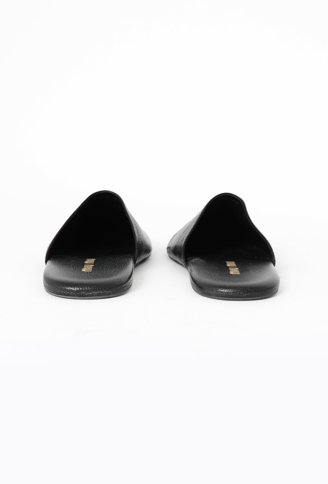 F/W 2024 Leather Logo Slides - Miu Miu | Authentic & Vintage | ReSee