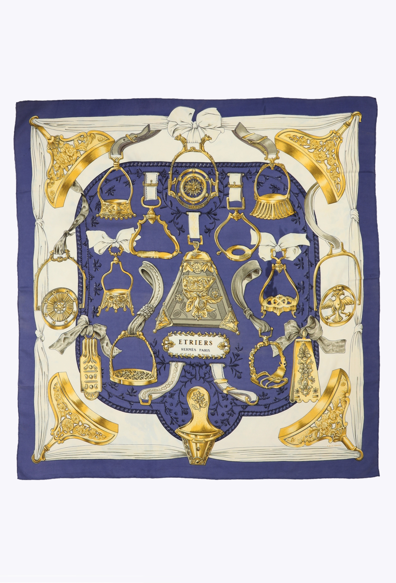Hermès ETRIERS カレ 90 Vintage 'Etriers' 90cm Silk Carré - Hermès | ReSee