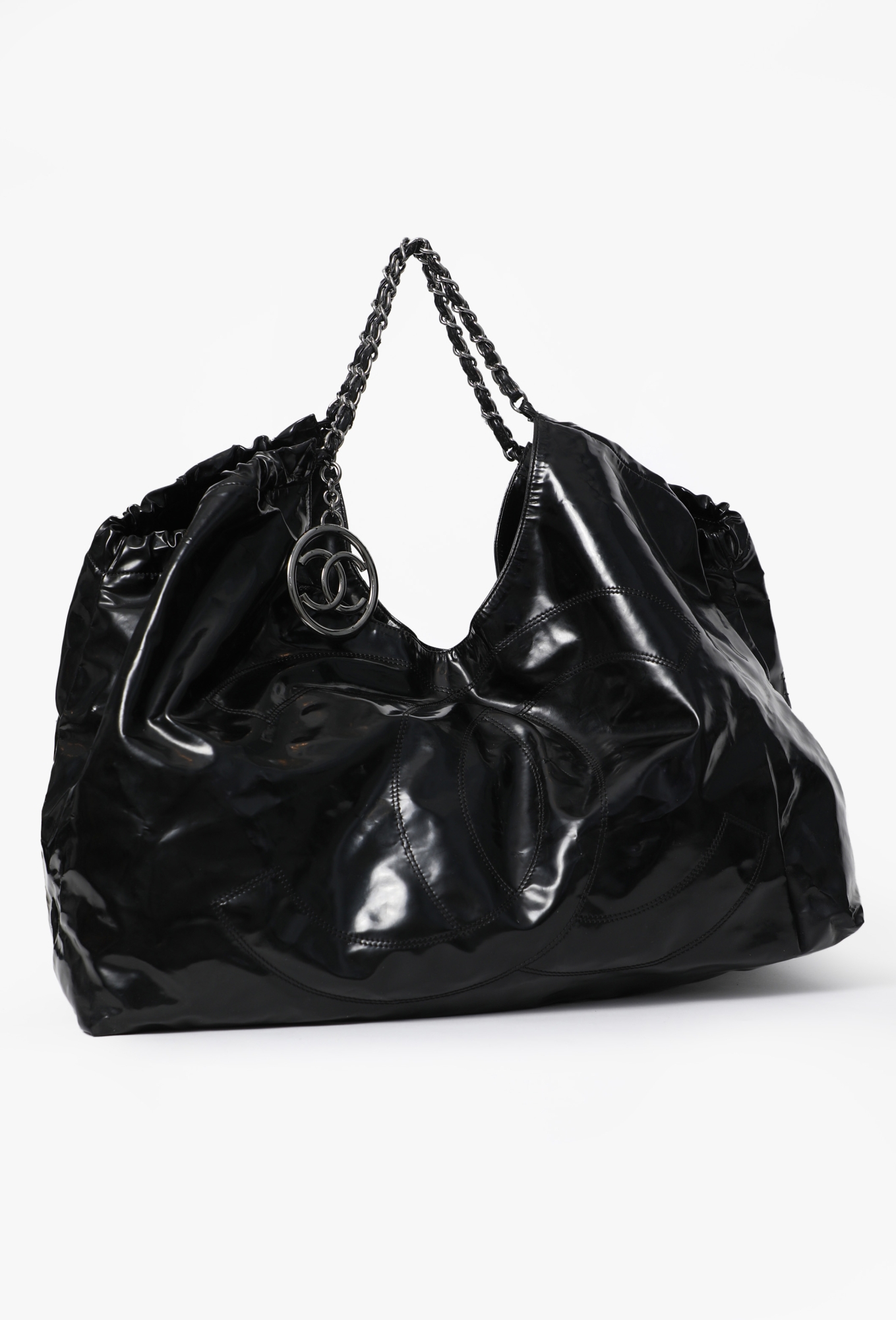 Black Patent Vinyl Coco Cabas XL Bag - Chanel | ReSee
