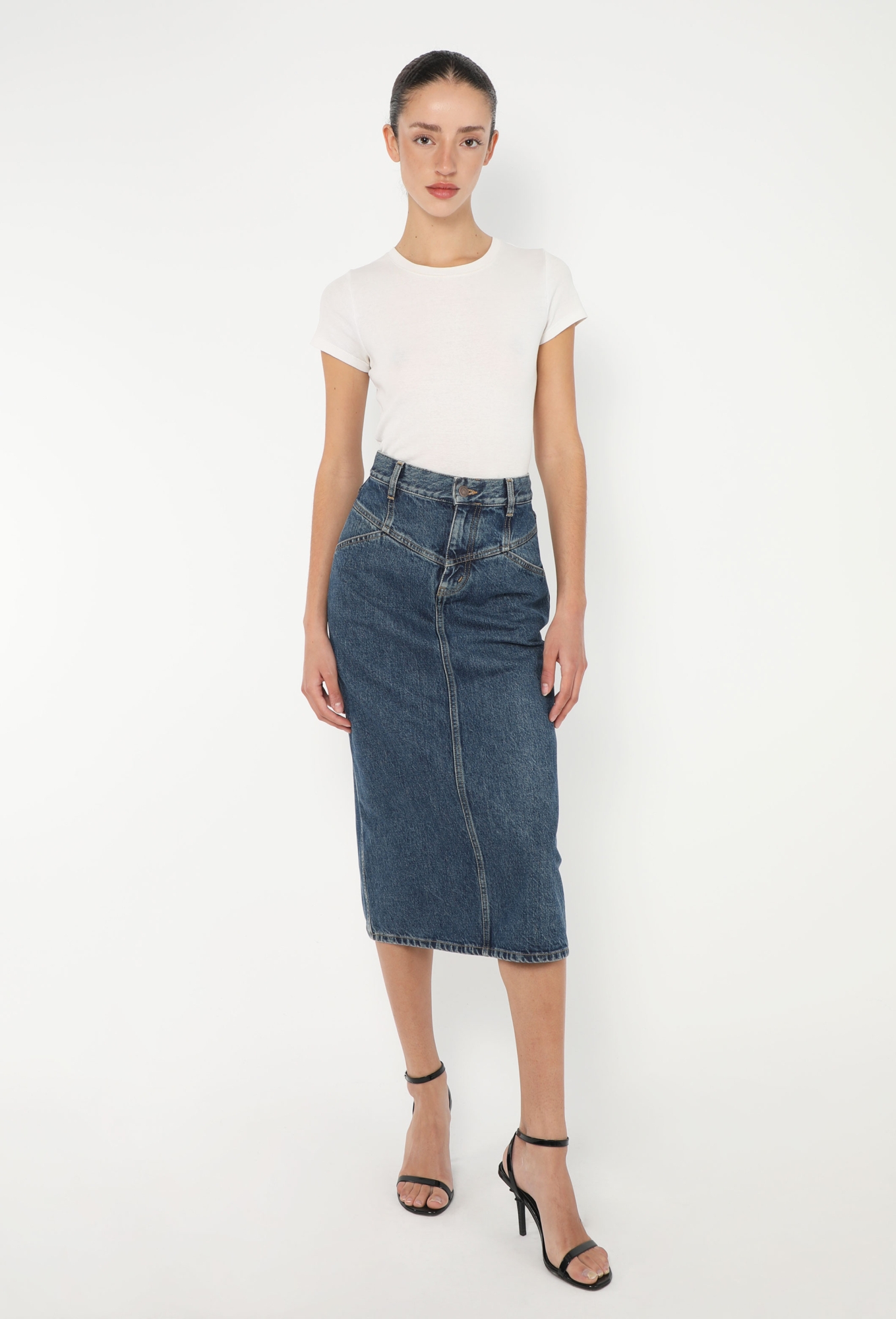 ヴィンテージCeline Skirt Denim Navy サイズ34 2021 High-Waisted Denim Skirt - Céline | ReSee