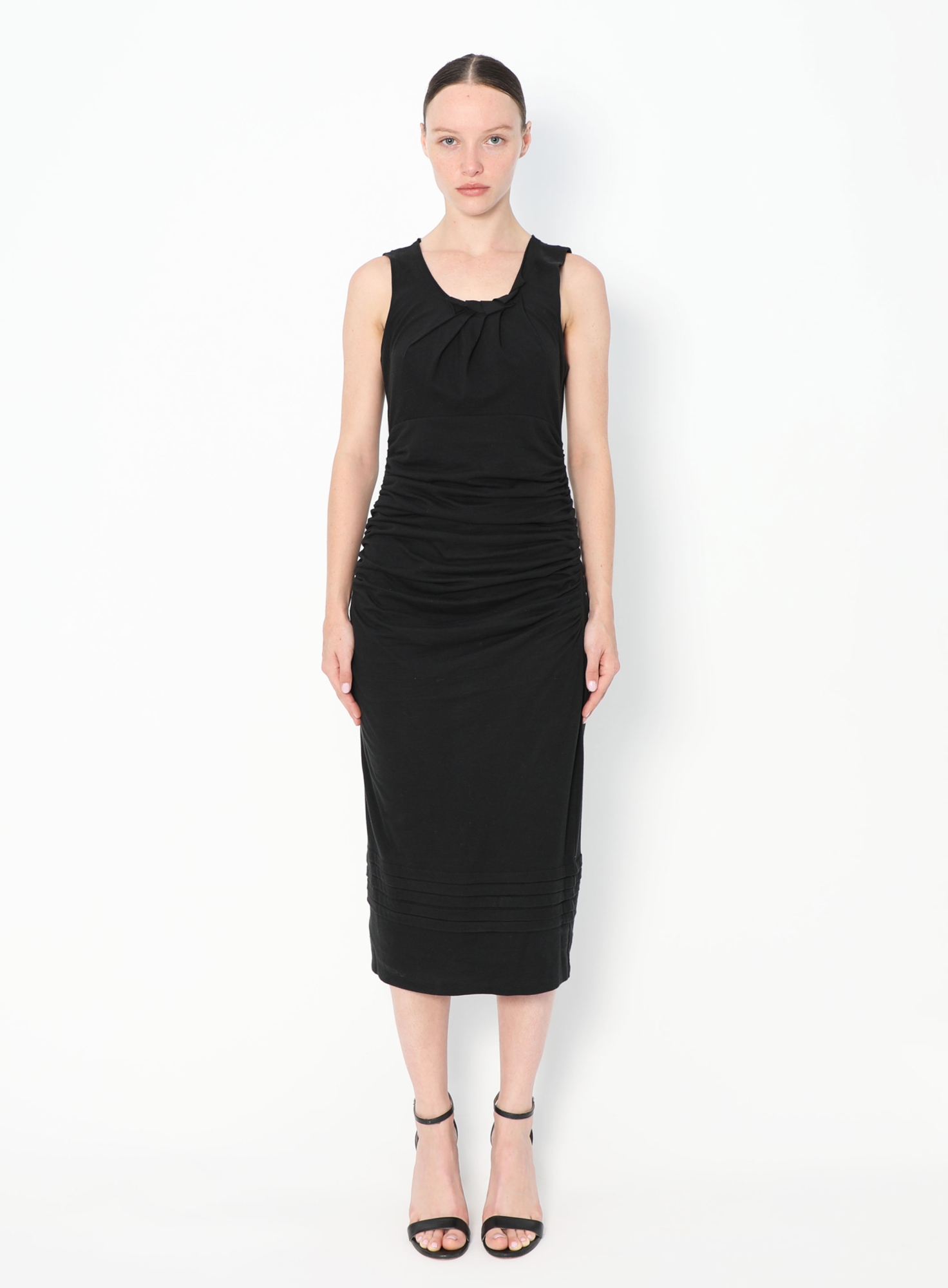 prada bodycon dress Prada Ribbed Knit Cotton Dress, Women, Cocoa Brown, Size 36