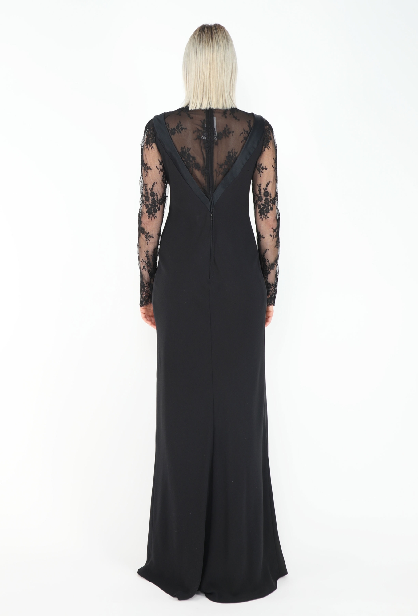 valentino chantilly lace dress Valentino Paneled Chantilly Lace And Tulle Gown