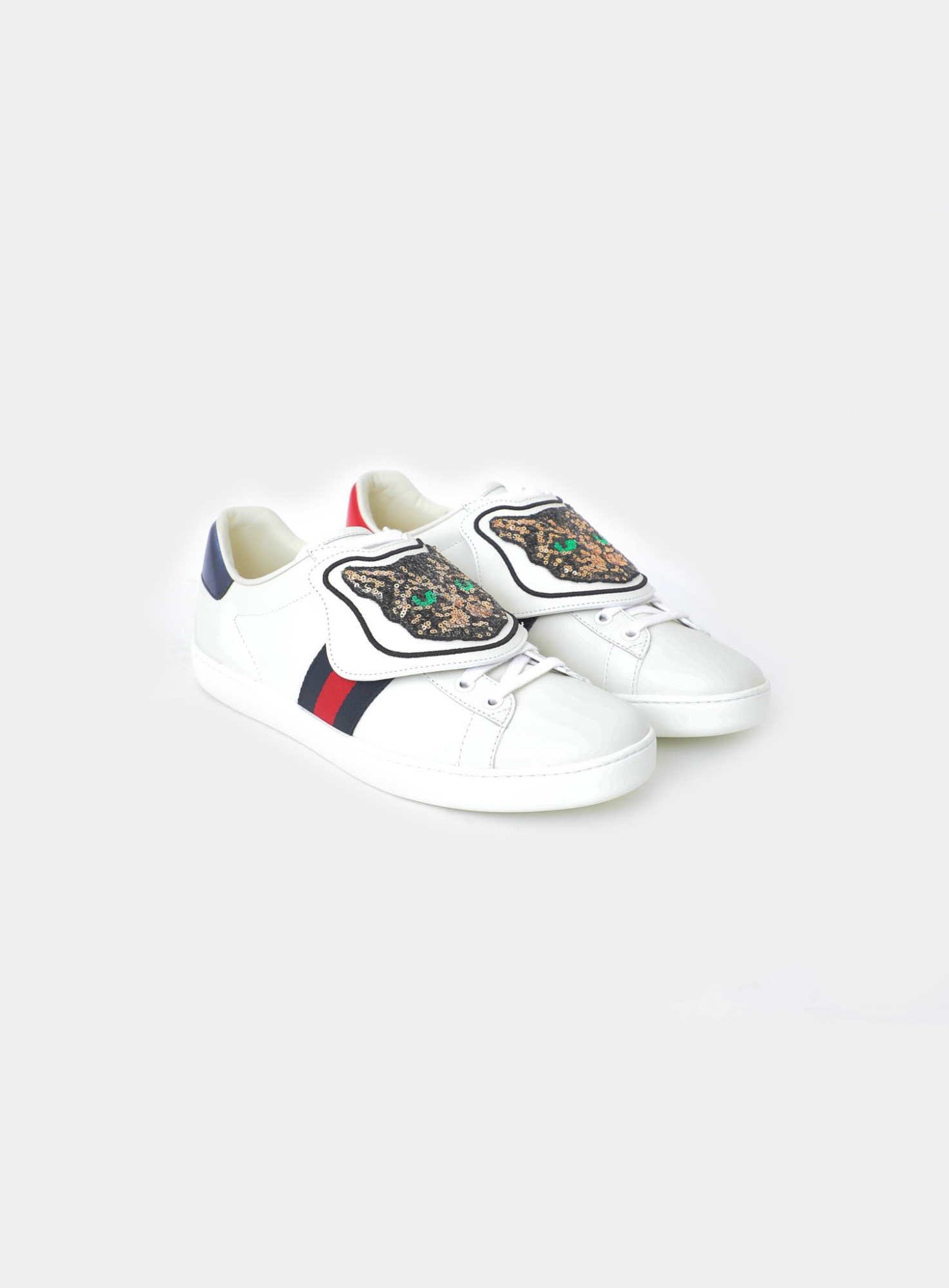 GUCCI 猫　キャット　プリント スニーカー　ミケーレ　グッチガーデン　エース Embellished Ace Cat Sneakers | Authentic & Vintage | ReSee