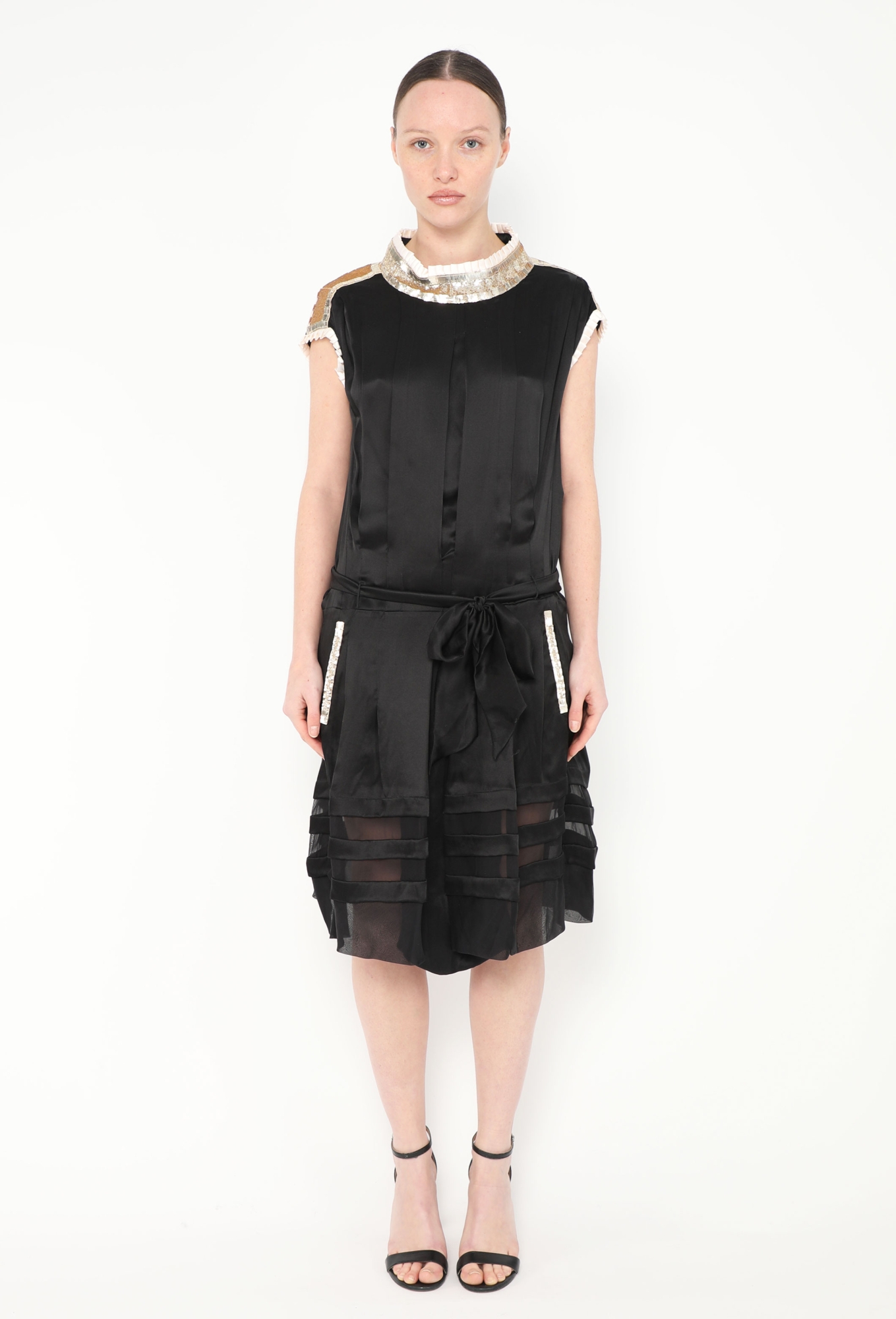 2007 Embellished Trim Silk Dress