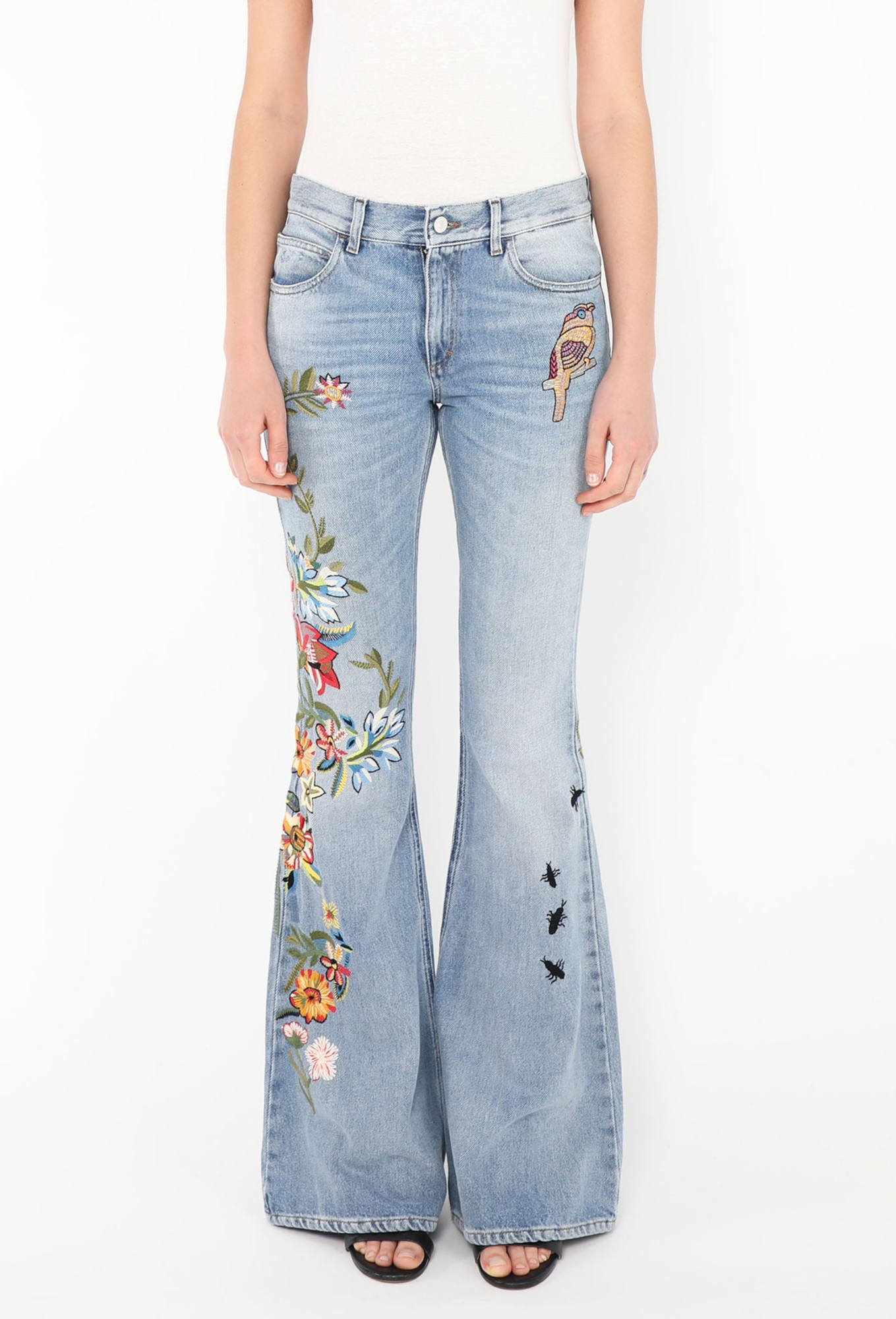 Pre-Fall 2016 Embroidered Flared Jeans - Gucci | ReSee