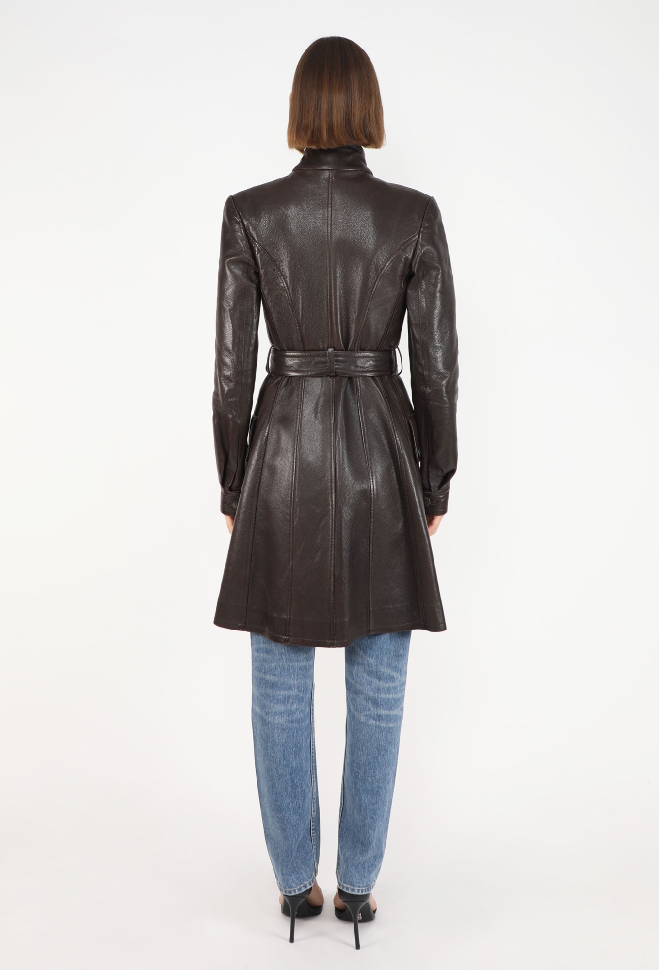 RARE F/W 1997 Notched Leather Coat - Chanel | ReSee