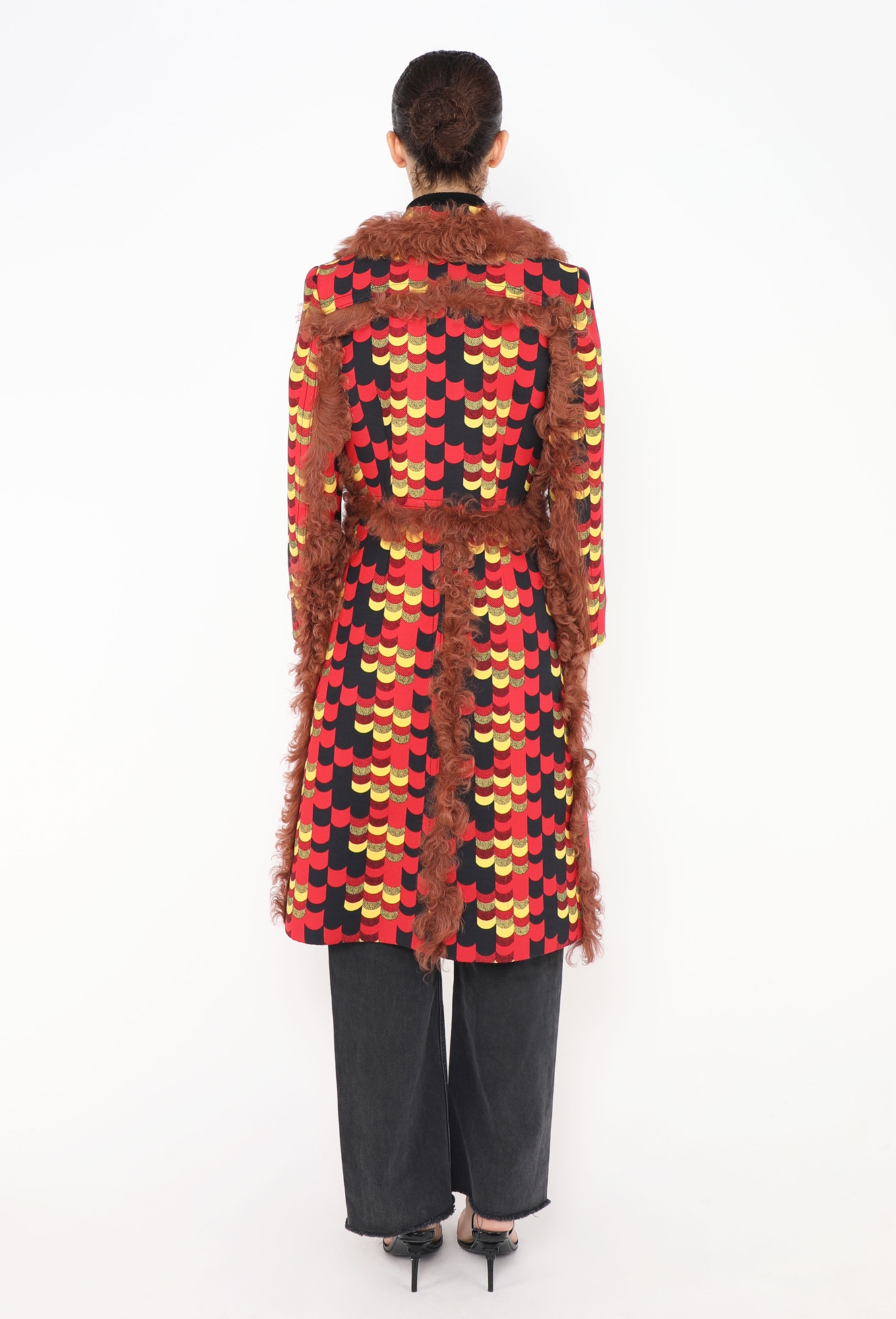 F/W 2014 Graphic Shearling Trim Coat - Prada | ReSee