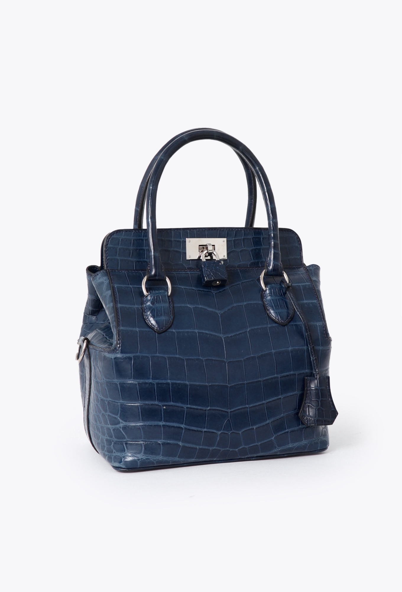 Matte Bleu Saphir Niloticus Crocodile Toolbox 20 Bag - Hermès