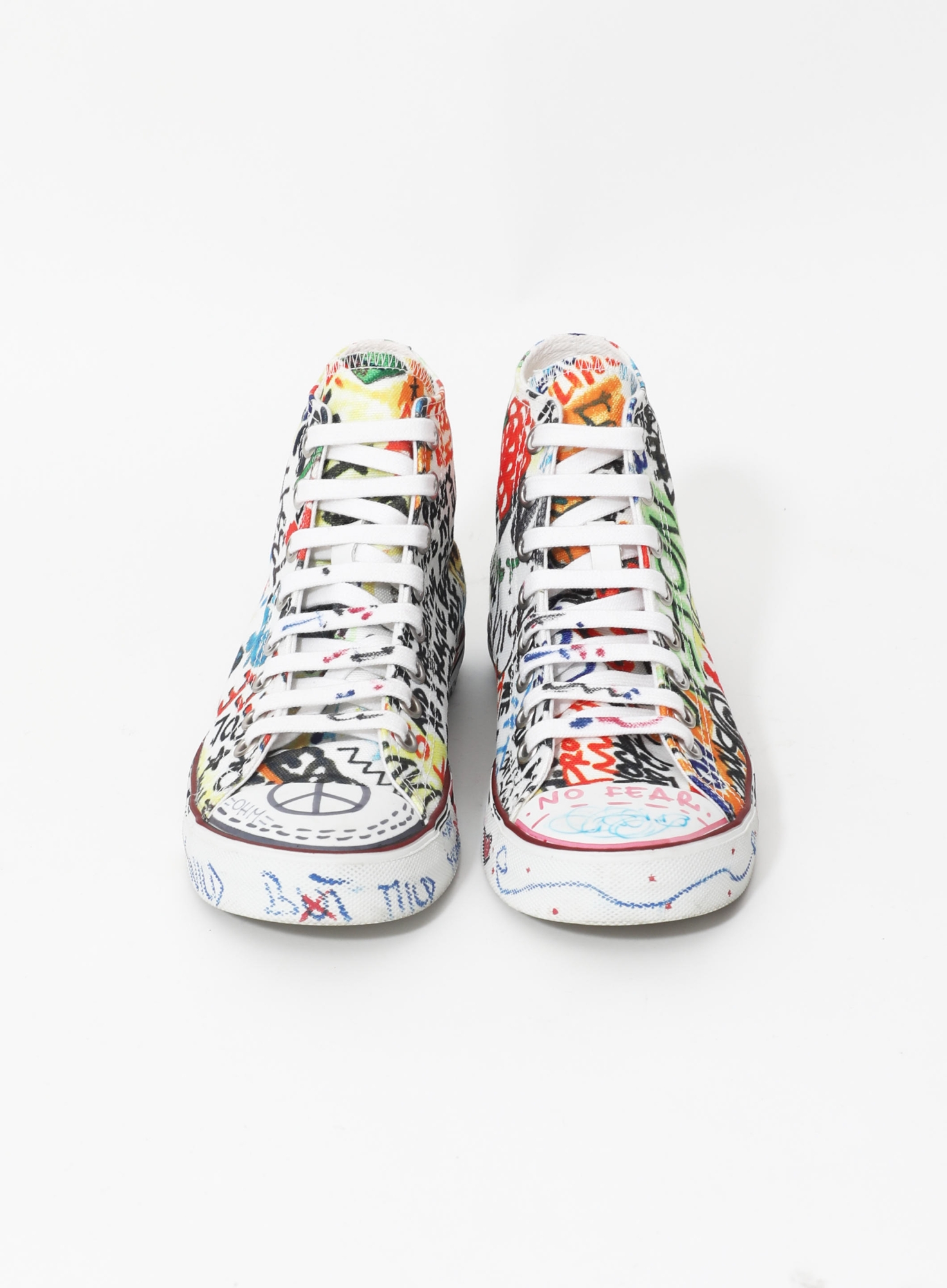 F/W 2018 Graffiti High-Top Canvas Sneakers | Authentic & Vintage