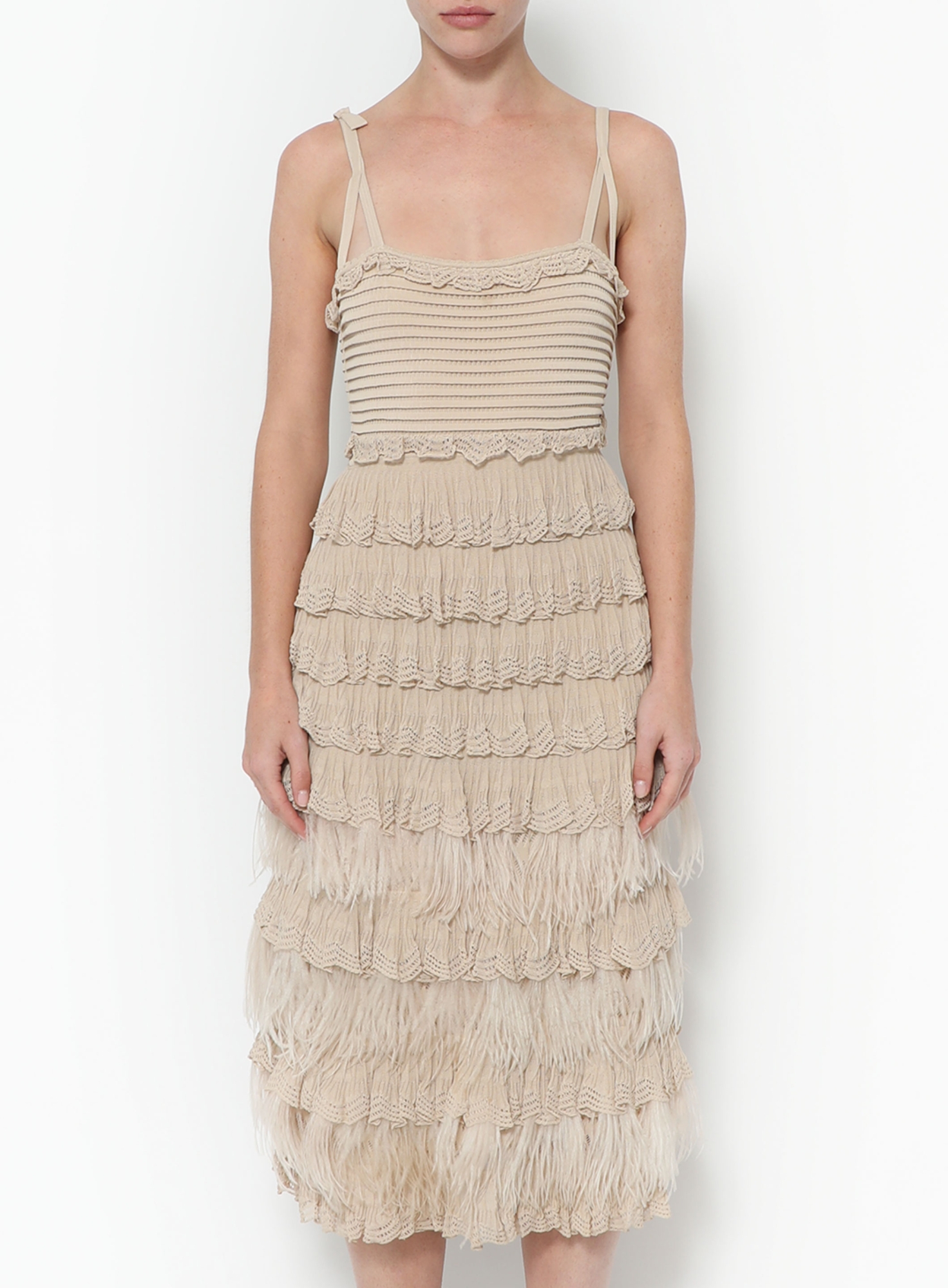 Tiered Ostrich Feather Trim Dress | Authentic & Vintage | ReSee