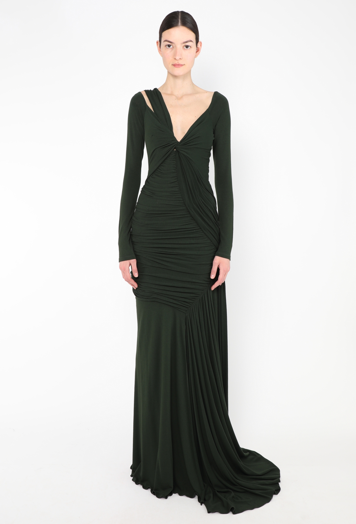 navy blue dress for baby girl Donna Karan New York Women's Asymmetric-Tie-Neck Gown main image 0