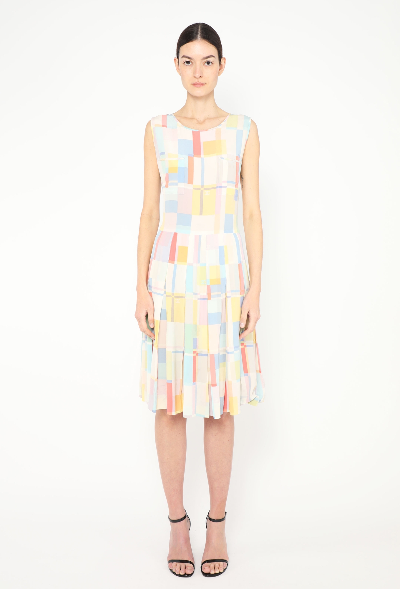 Rare 1999 Colorblock Chiffon Dress | Authentic & Vintage | ReSee