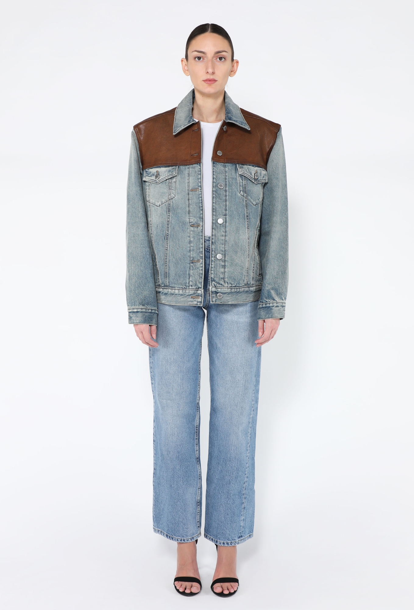 2025 Denim and Leather Blouson Jacket - Prada | ReSee