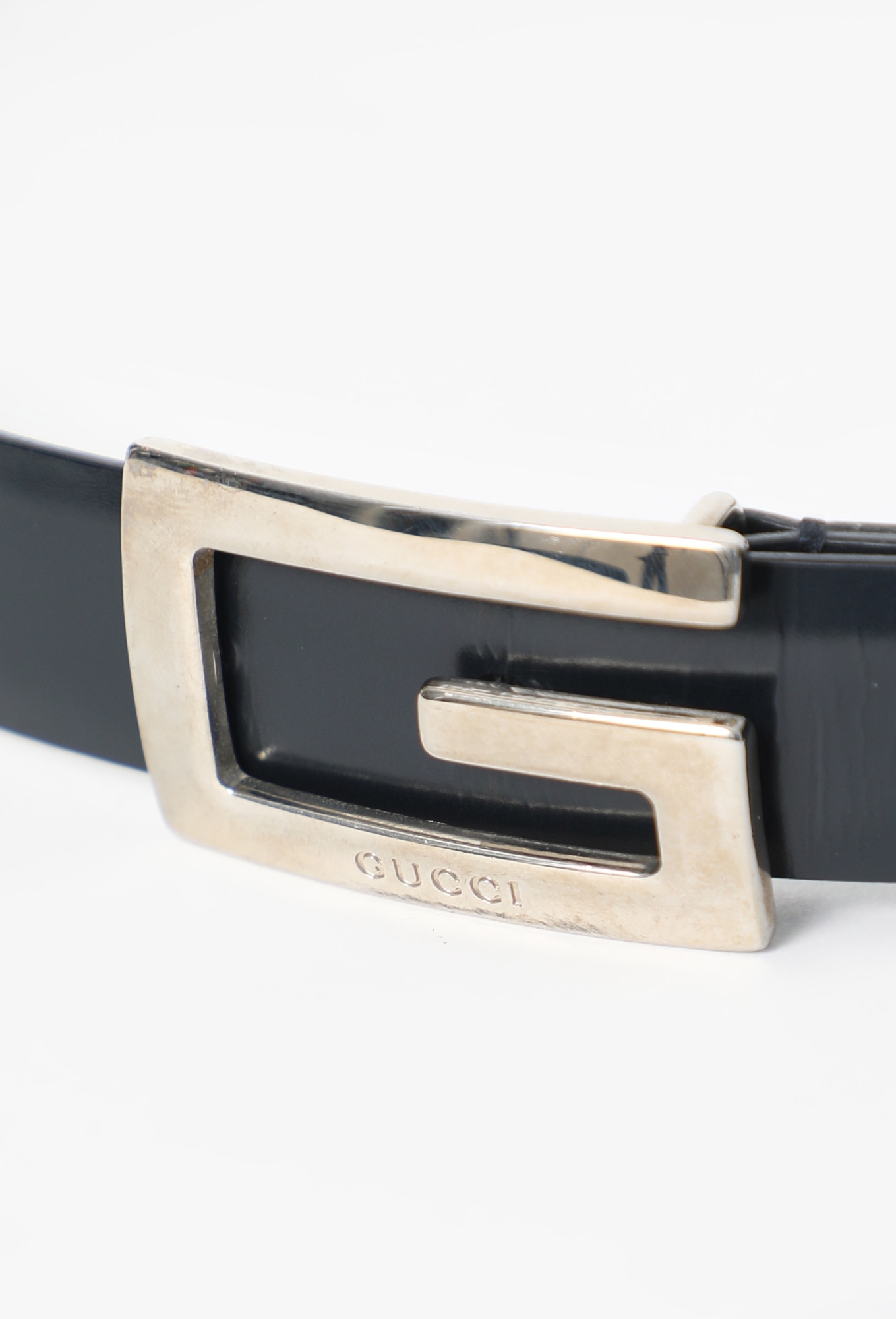 Vintage Gucci Silver Belt Buckle with the iconic \