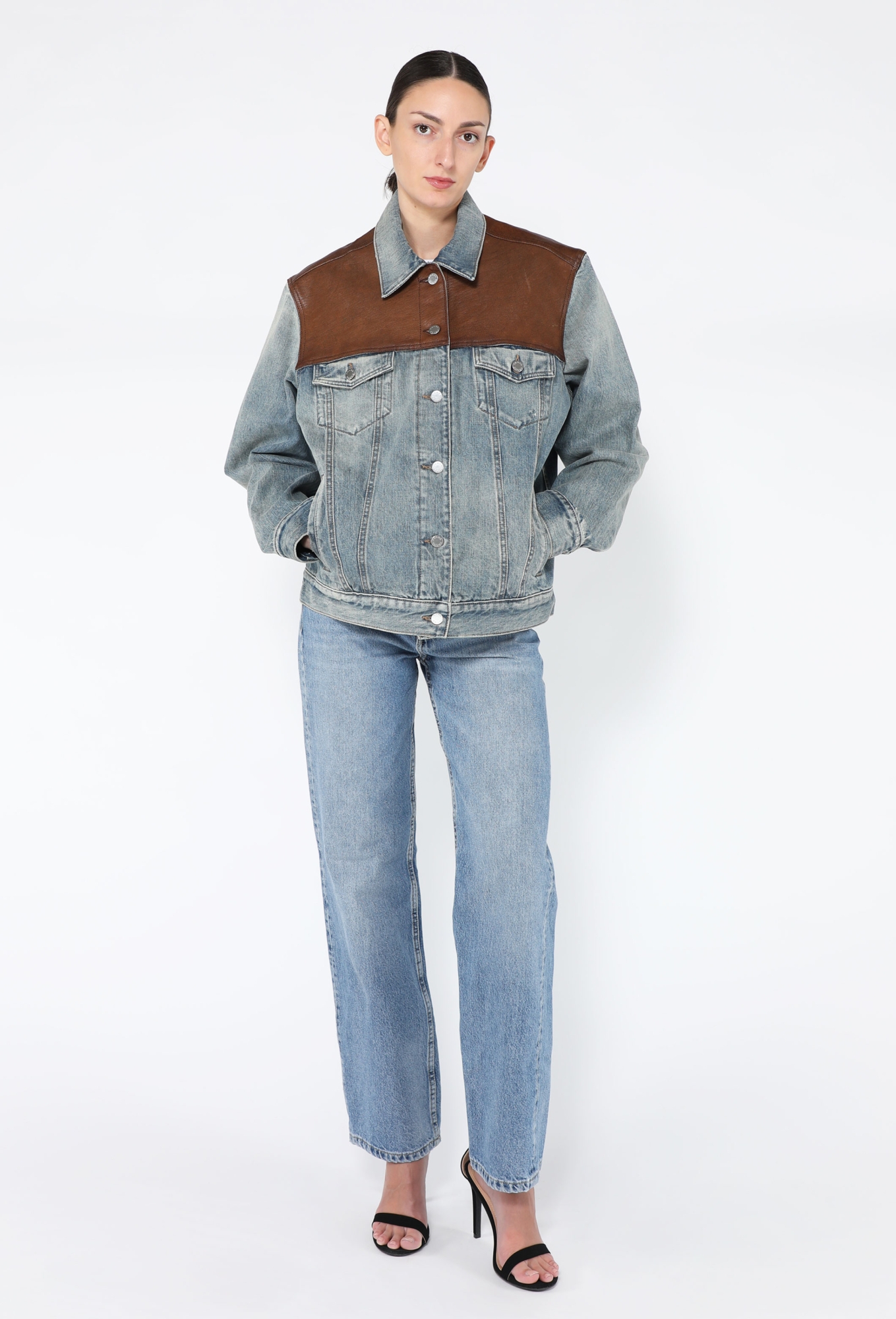 2025 Denim and Leather Blouson Jacket - Prada | ReSee