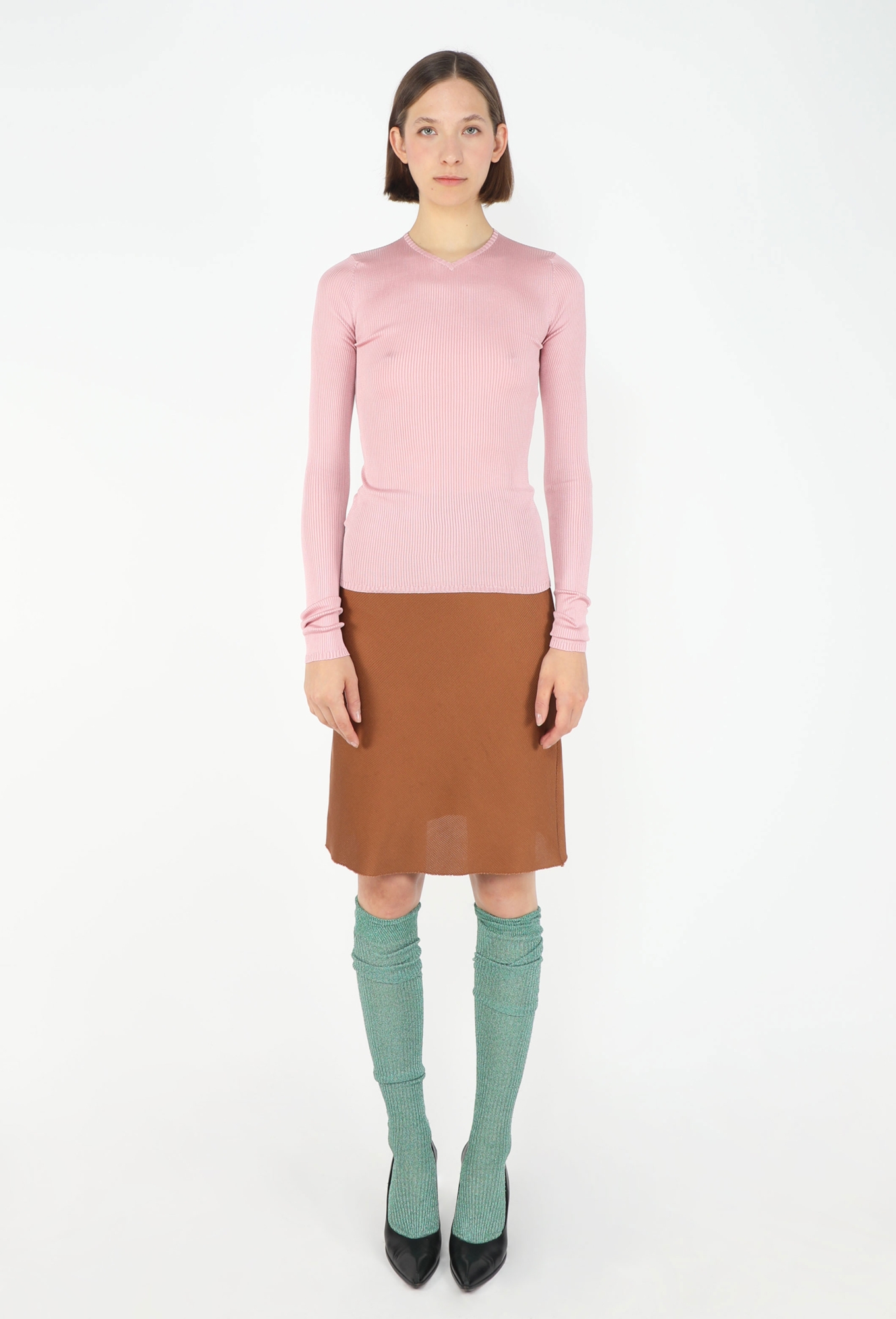 F/W 2025 Ribbed Knit Silk Skirt - Miu Miu | ReSee