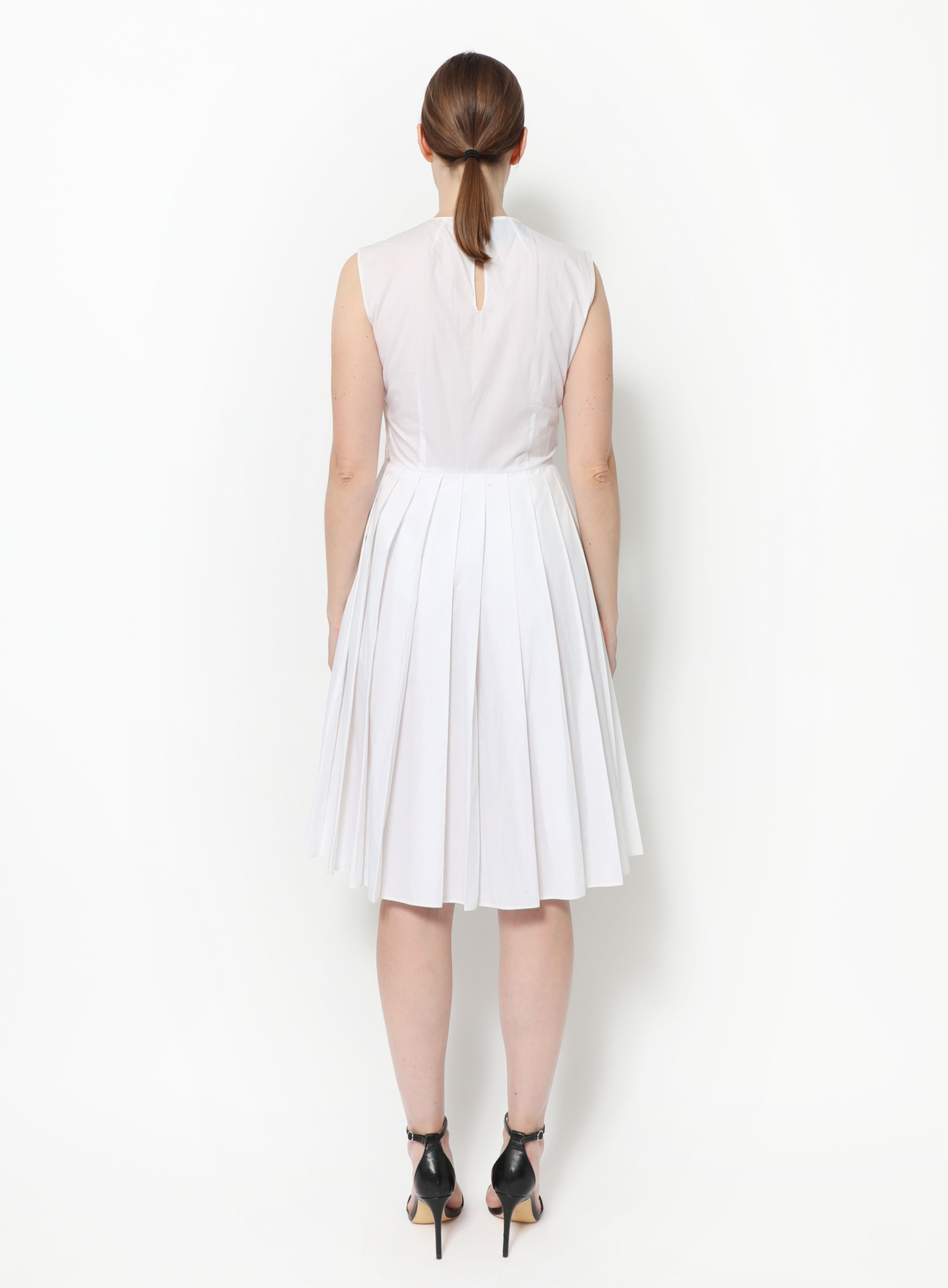 white christmas dresses Prada Pleated-Skirt Poplin Shirtdress main image 0