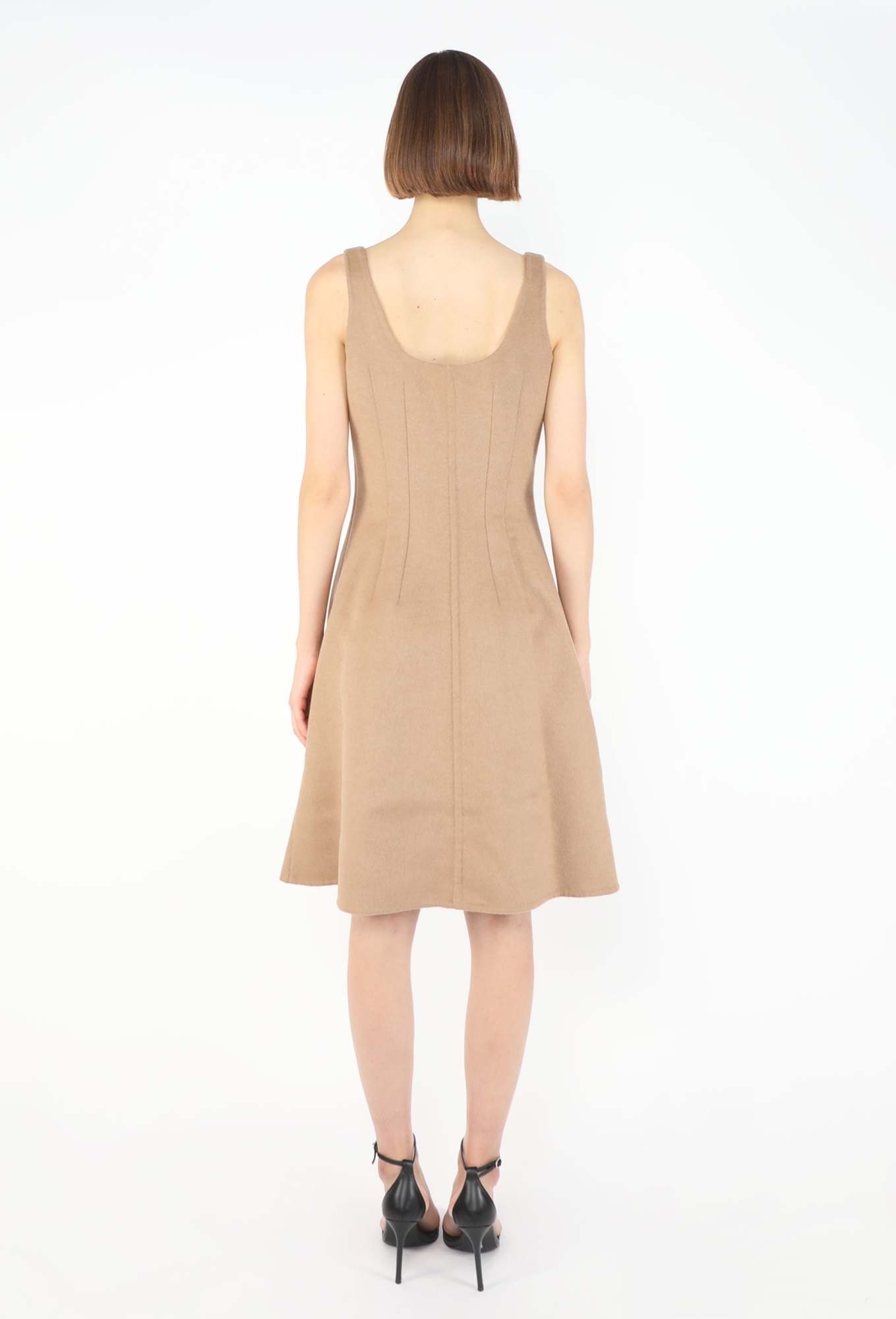 prada brown dress Prada Camel Brown Cashmere Short Sleeved Mini-Dress – SANDS main image 1