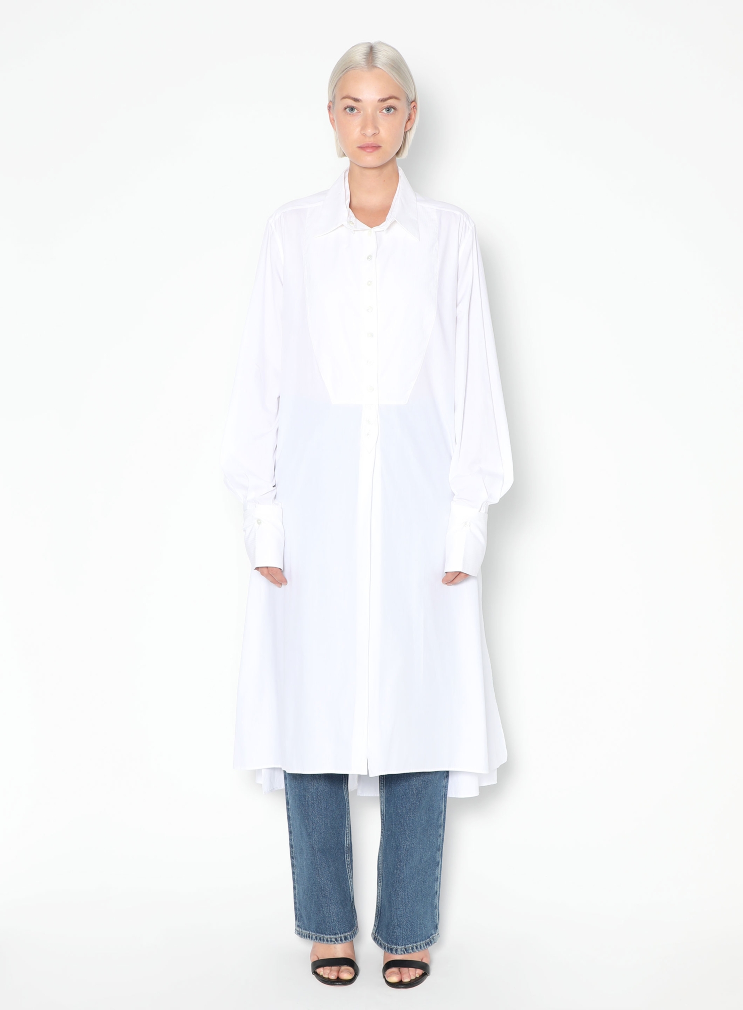 off white dress midi Women's Jolie Off-Shoulder Midi Dress Cream White/Sweet Cream S/M/L MEAN BLVD Cream White / L main image 1