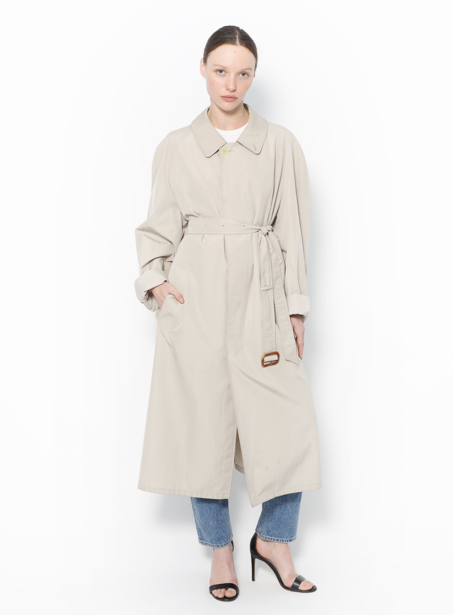 Vintage Classic Belted Trench Beige 80s - Burberry | ReSee