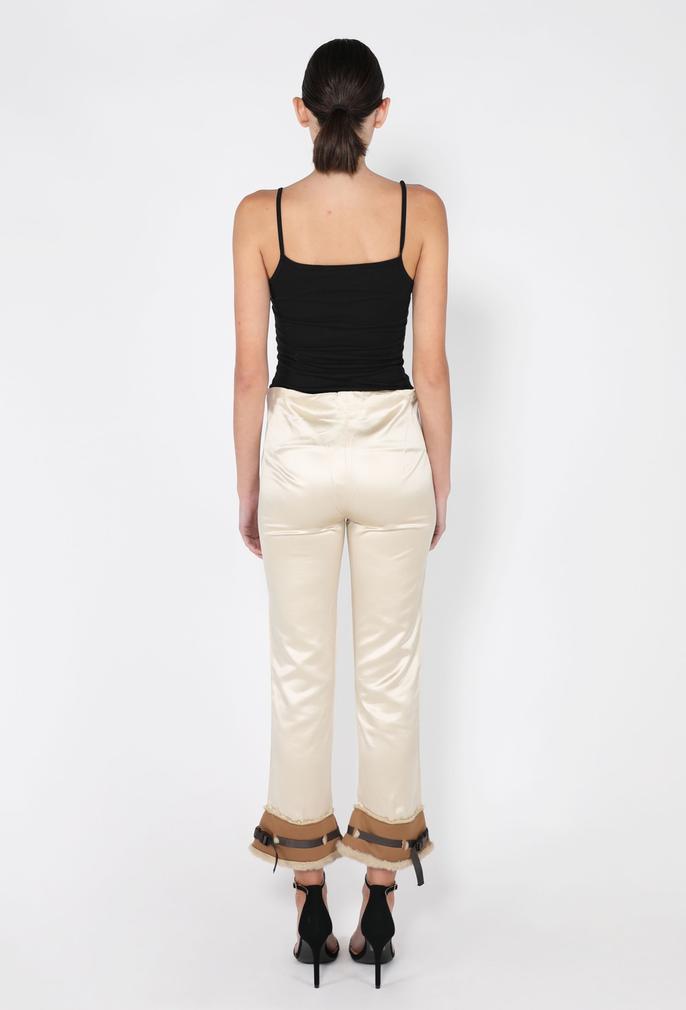 Shearling-Trimmed Satin Trousers, F/W 1999 - Miu Miu | ReSee