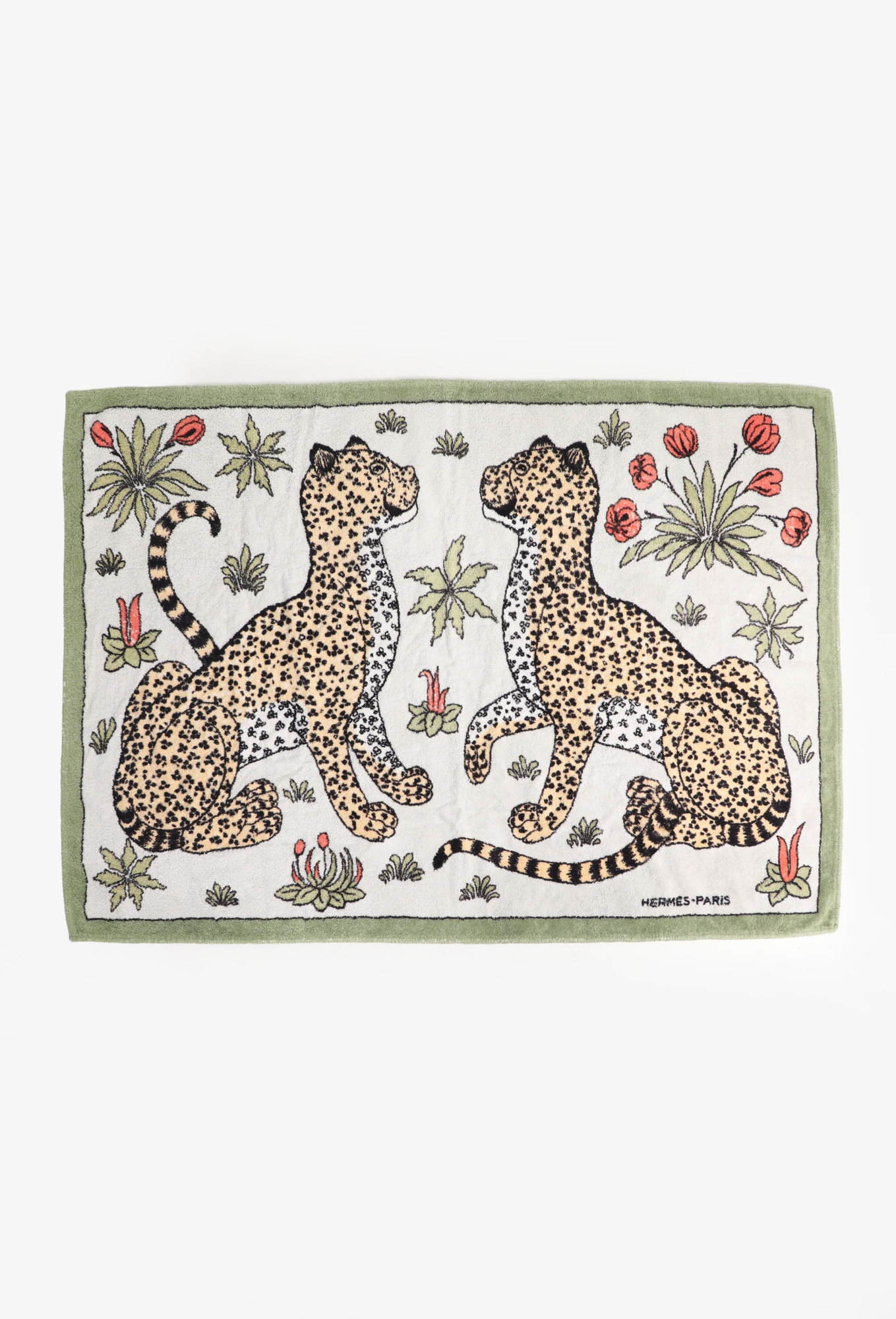 HERMES レオパード柄 ランチョンマット 2枚セット Vintage 'Les Léopards' Beach Towel 150cm - Hermès | ReSee