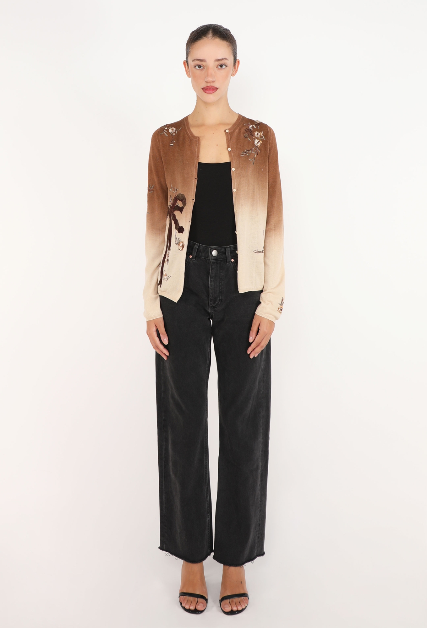 希少 John Galliano シルク カシミヤ 混 ロゴ刺繍 カーディガン Embroidered Knit Ombré Cardigan - John Galliano | ReSee