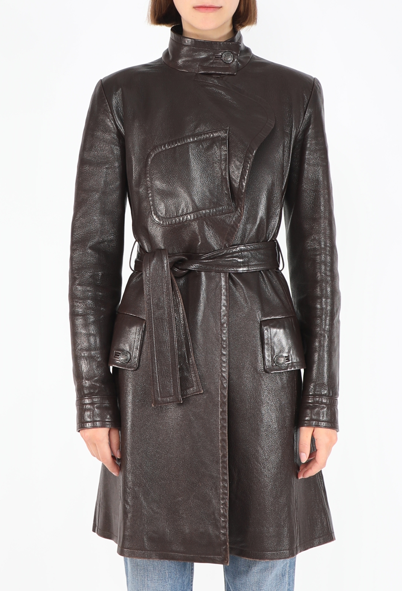 RARE F/W 1997 Notched Leather Coat - Chanel | ReSee