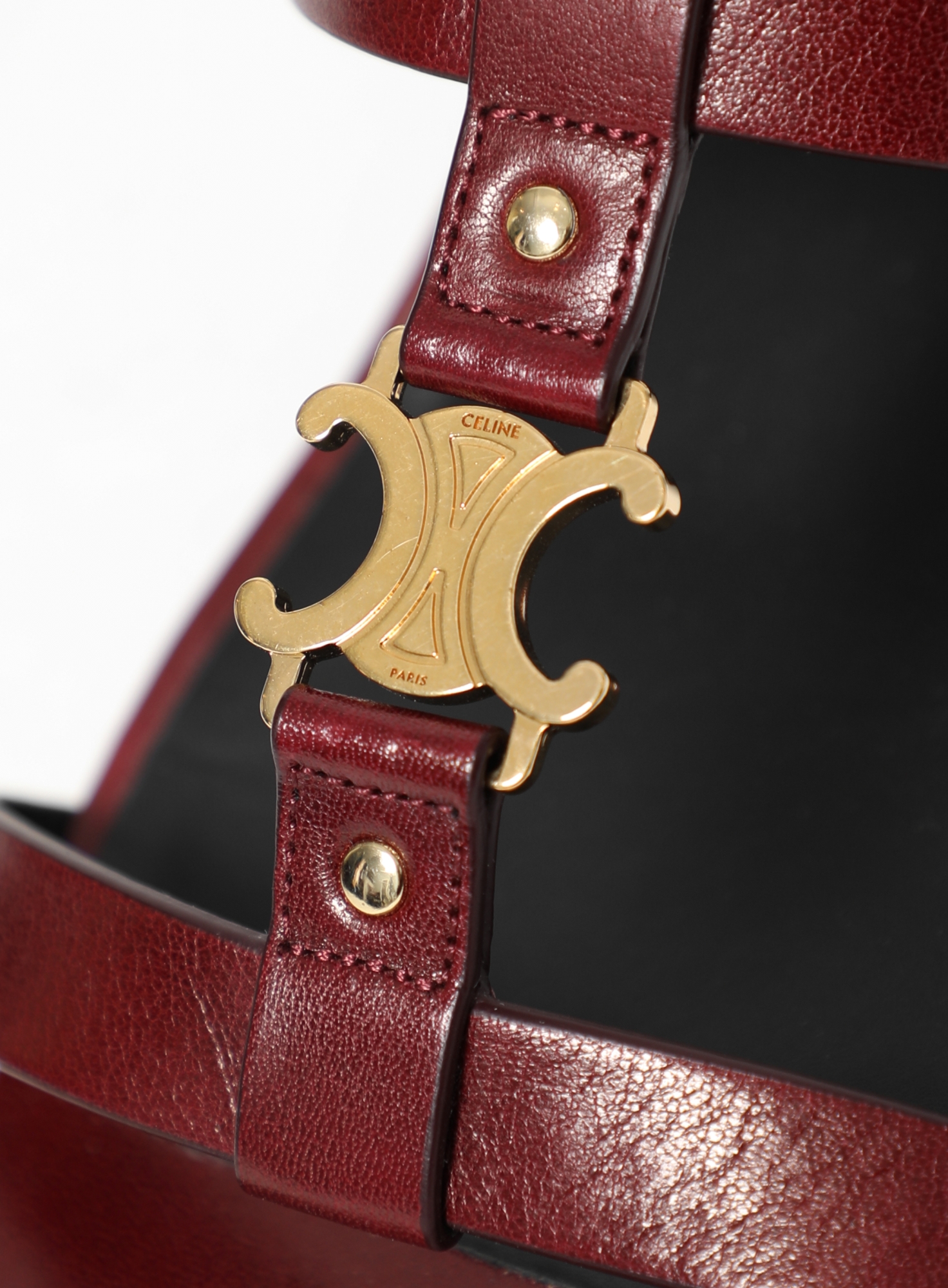 2023 Leather Triomphe Sandals Burgundy red - Céline | ReSee