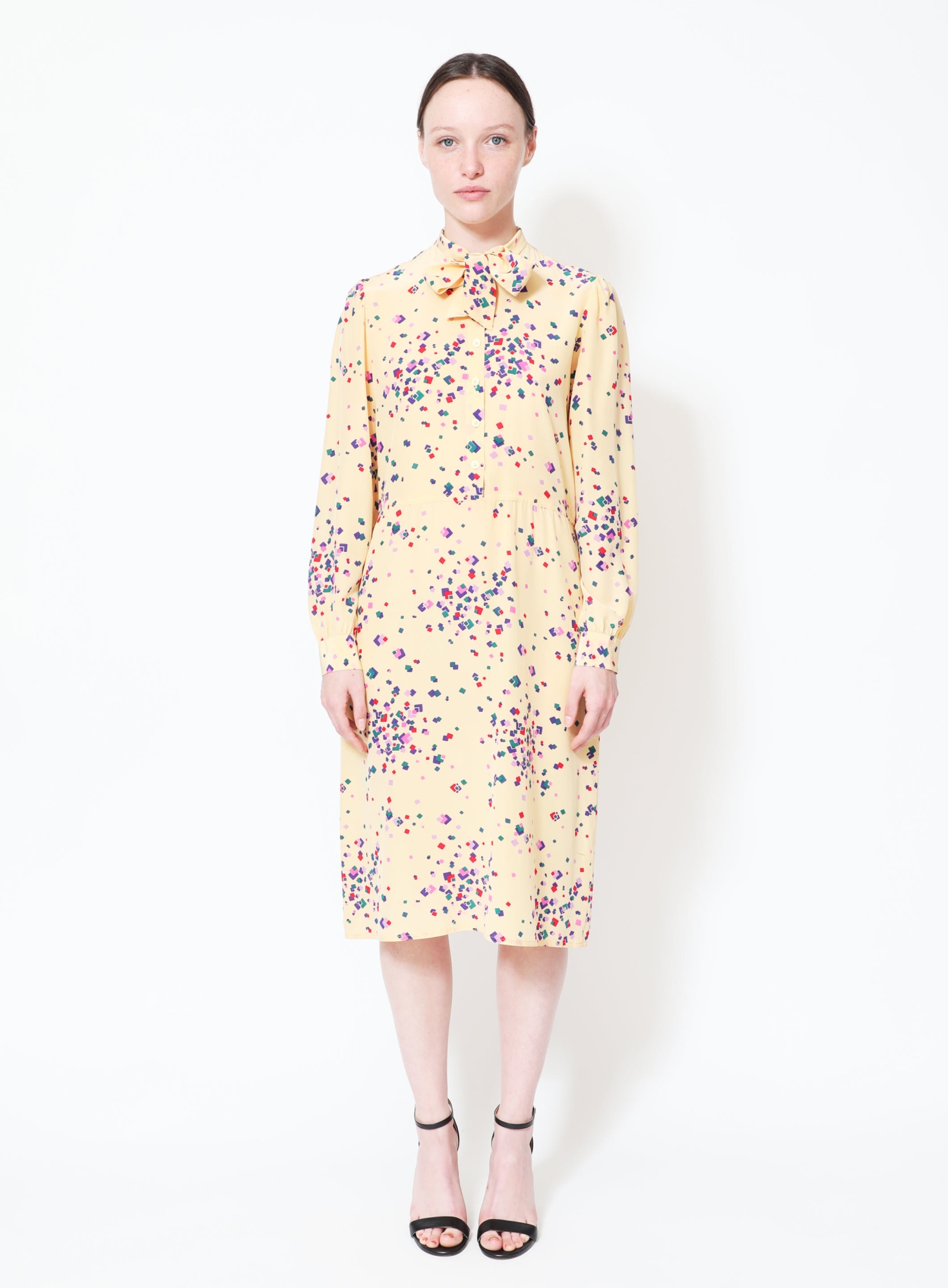 Diane Von Furstenberg '80s Graphic Lavallière Silk Dress