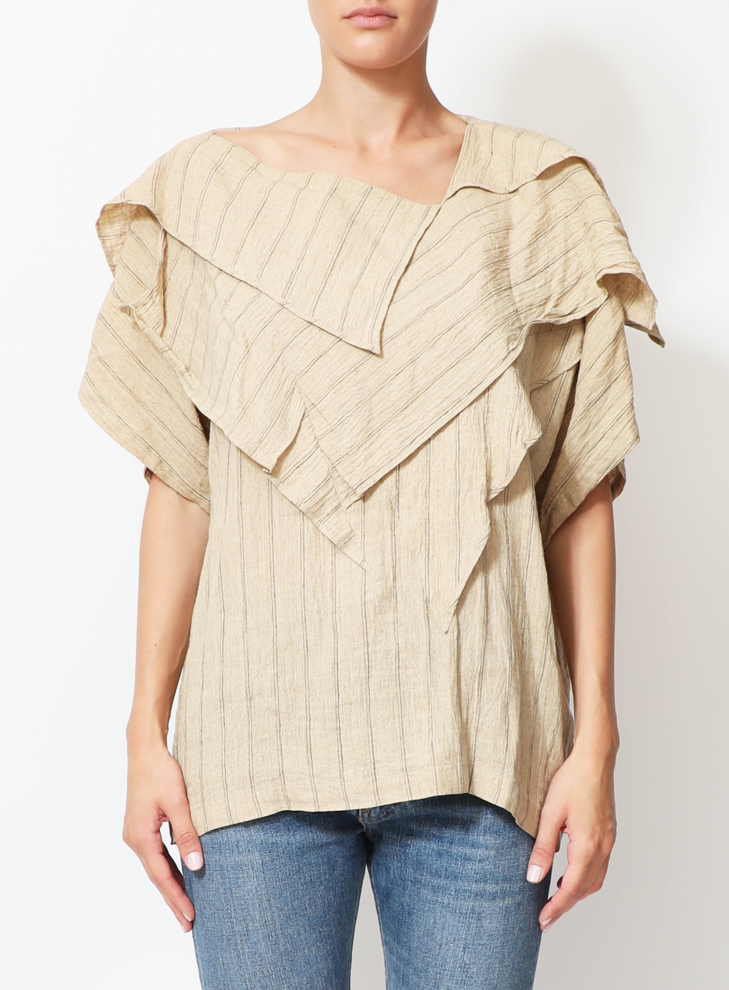 Vintage Draped Linen Top | Authentic & Vintage | ReSee