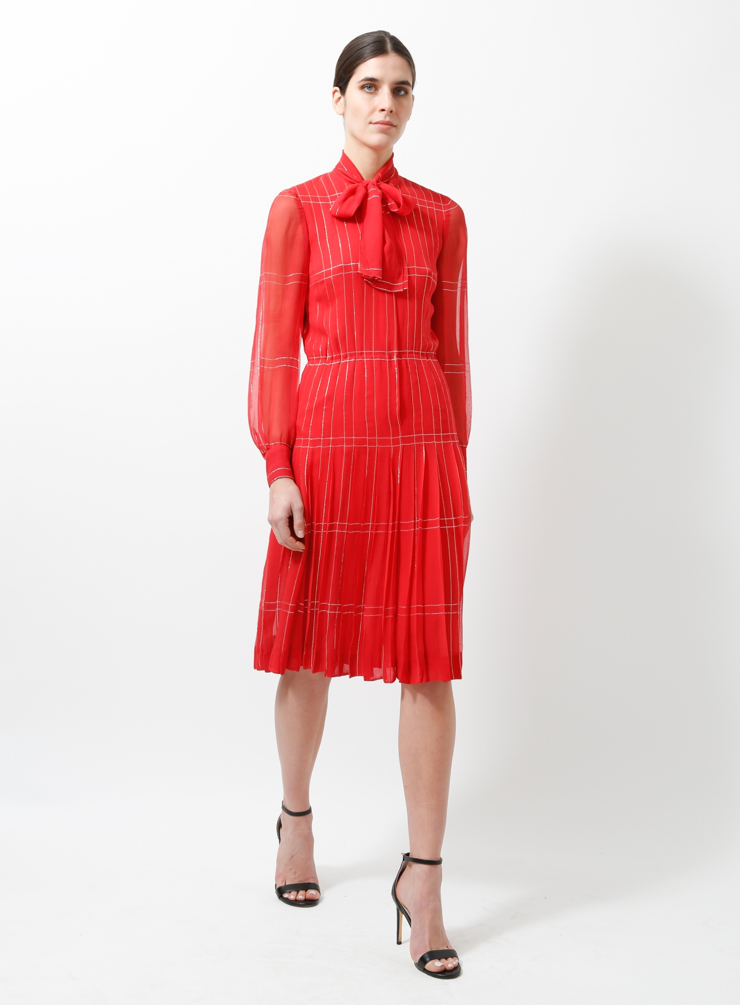 Chanel 60s Haute Couture Silk Dress Red