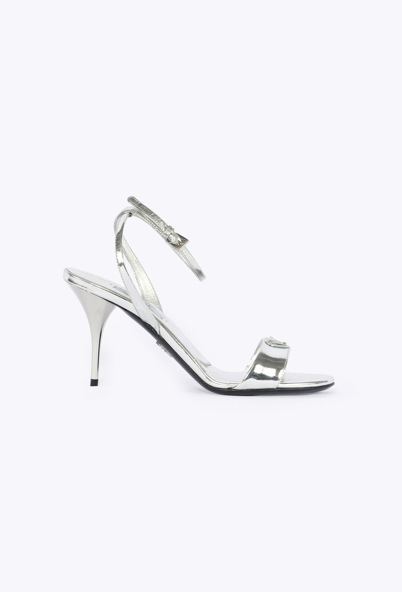 Argento Metallic Ankle Wrap Sandals, 2022 - Prada | ReSee Argento Metallic Ankle Wrap Sandals, 2022 - Prada | ReSee