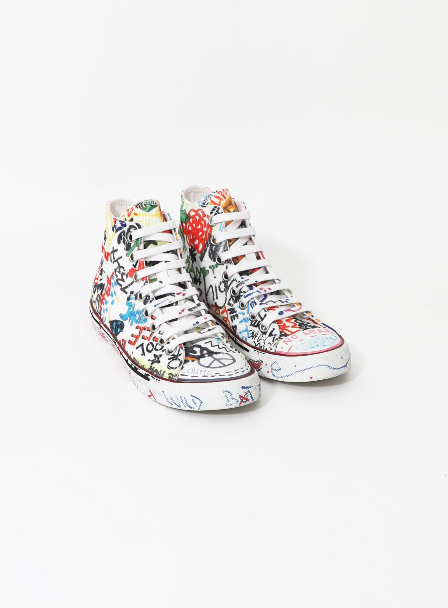 F/W 2018 Graffiti High-Top Canvas Sneakers | Authentic & Vintage