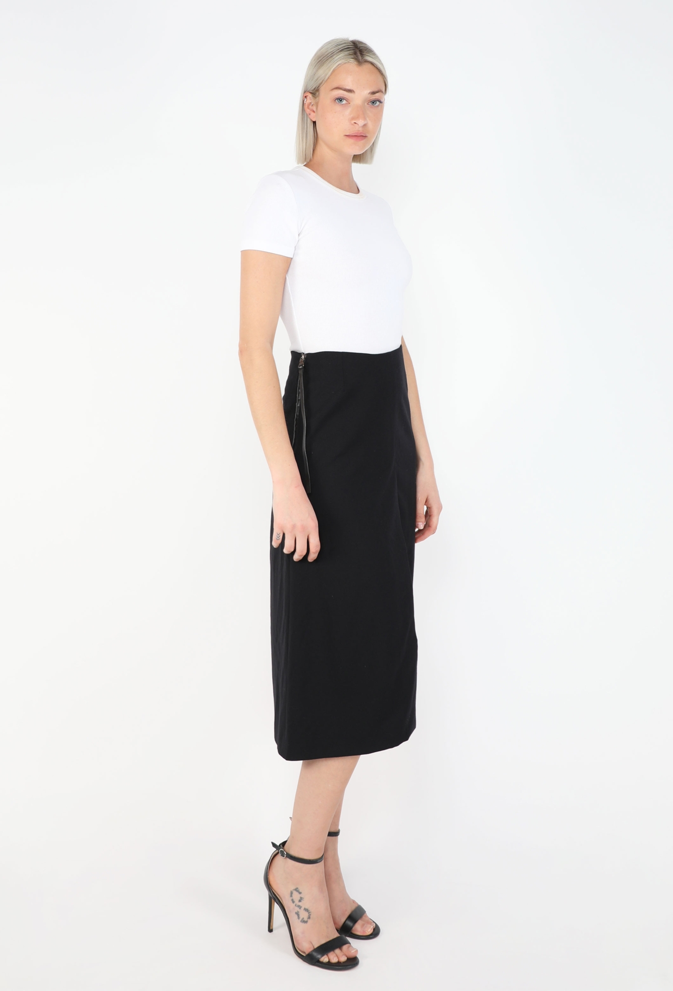 Leather Trim Slit Skirt, F/W 1998 - Prada | ReSee