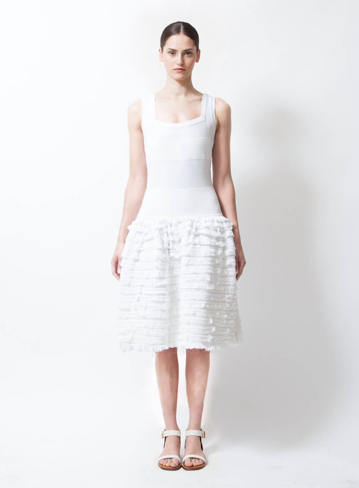 slim fit dress slacks Velvi - Kennedy Midi Dress - White main image 0