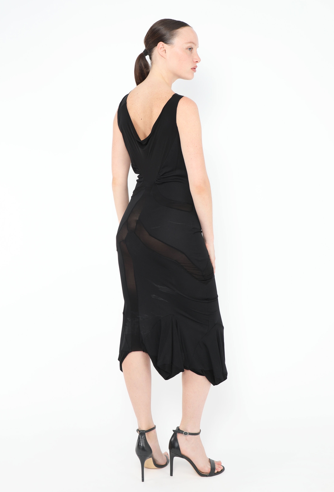 dior bodycon dress Christian Dior Pre-Owned 2010s V-neck Sleeveless Dress | Grey