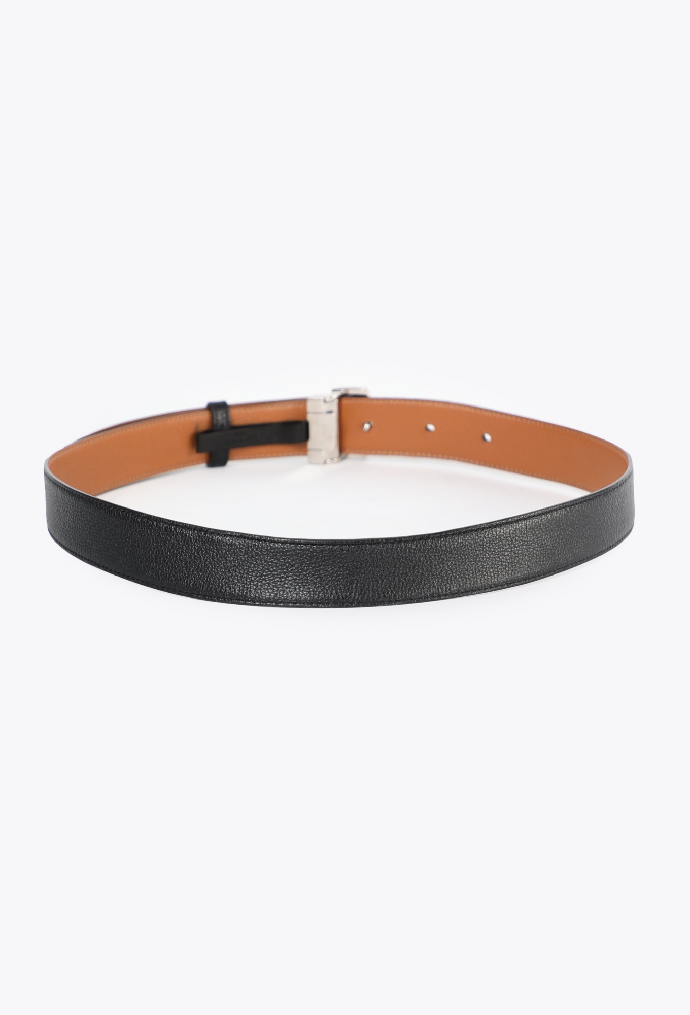 Cartier C Aronge Black Brown Leather Hardware Belt Cartier Black/Brown Leather Santos de Cartier Cut to Size  main image 4